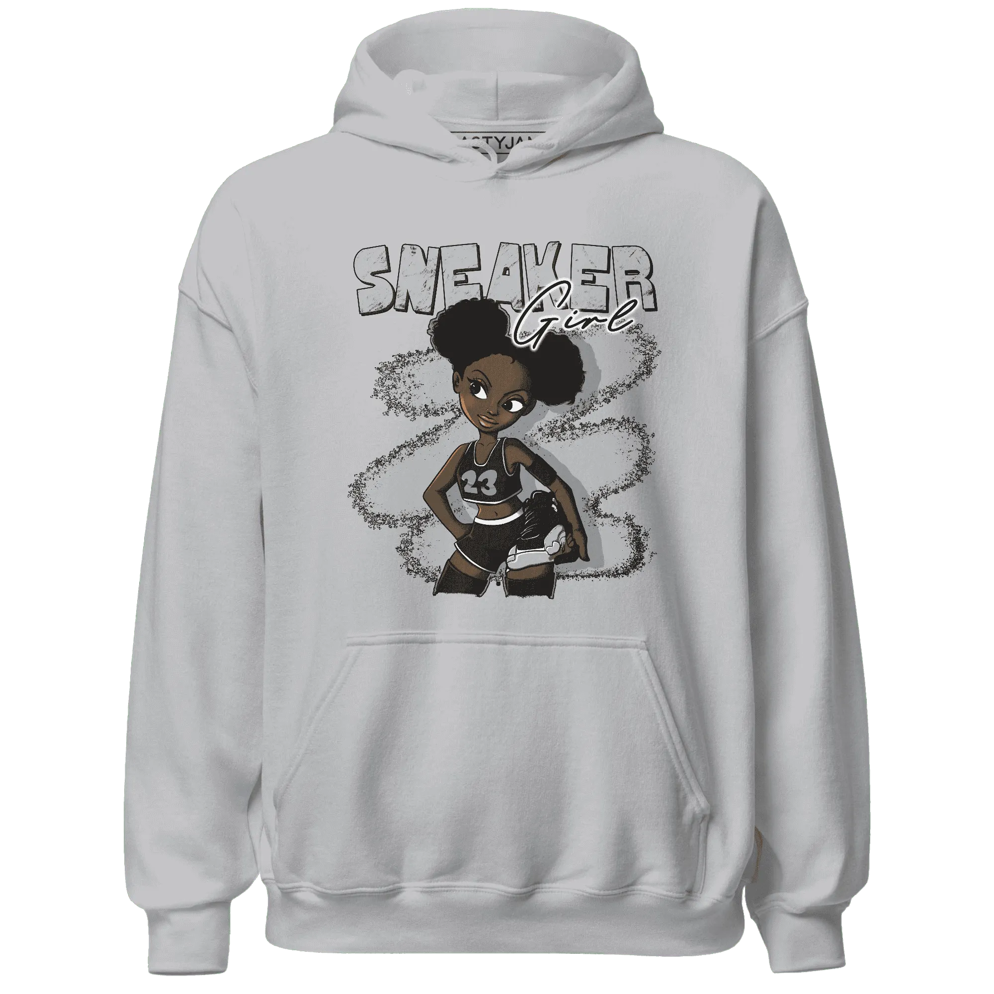 NastyJamz-Wolf-Grey-12s-Hoodie-Match-Black-Sneaker-Girl