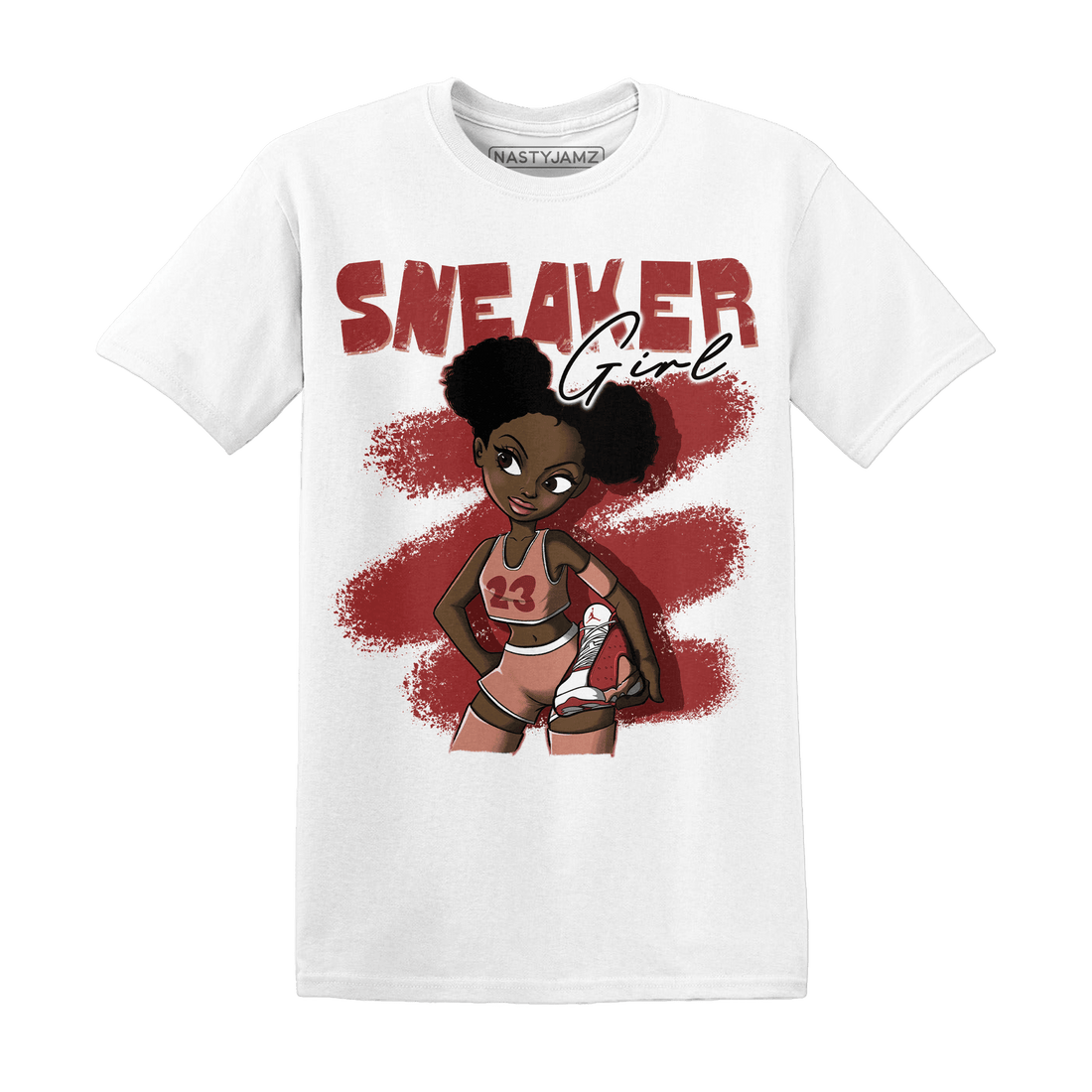 Dune Red 13s T Shirt Match Black Sneaker Girl - NastyJamz