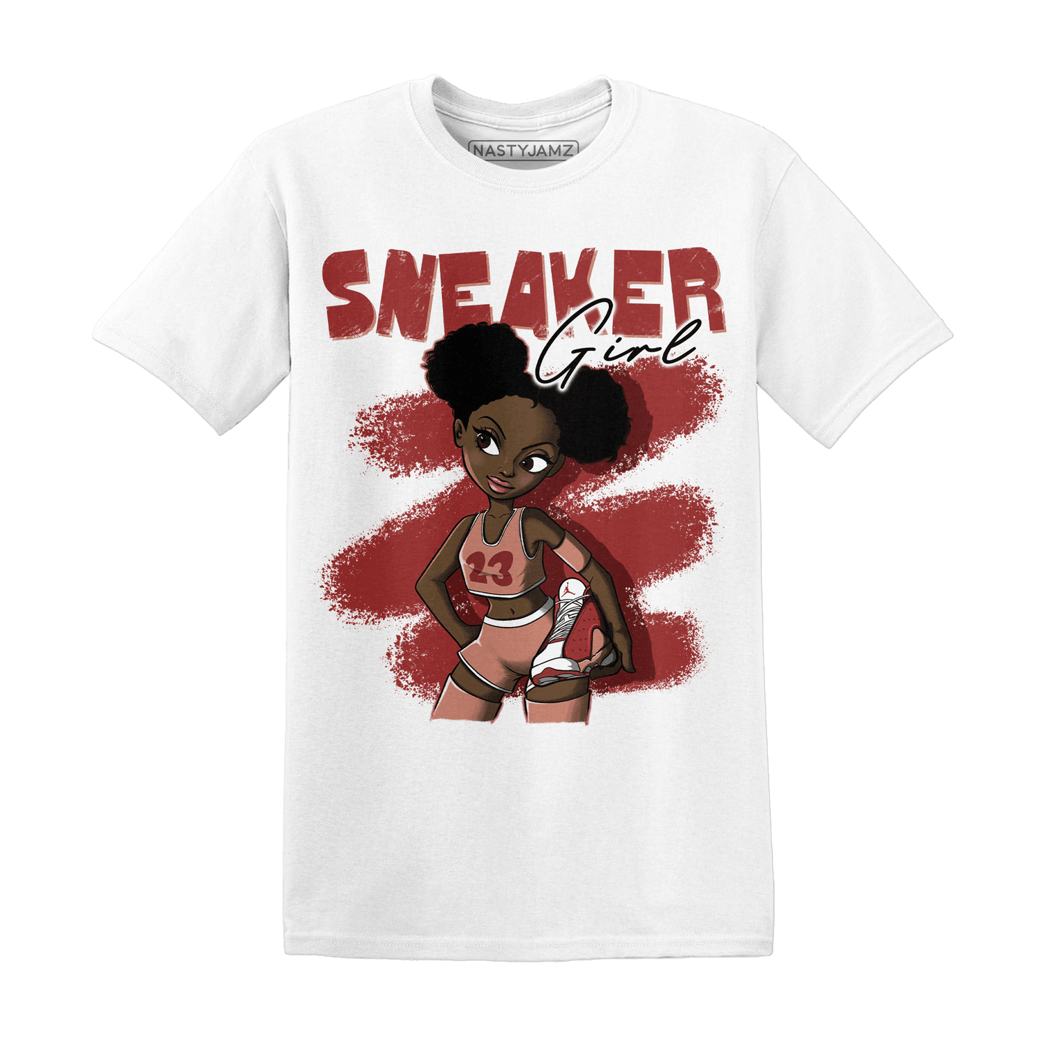 Dune Red 13s T Shirt Match Black Sneaker Girl - NastyJamz