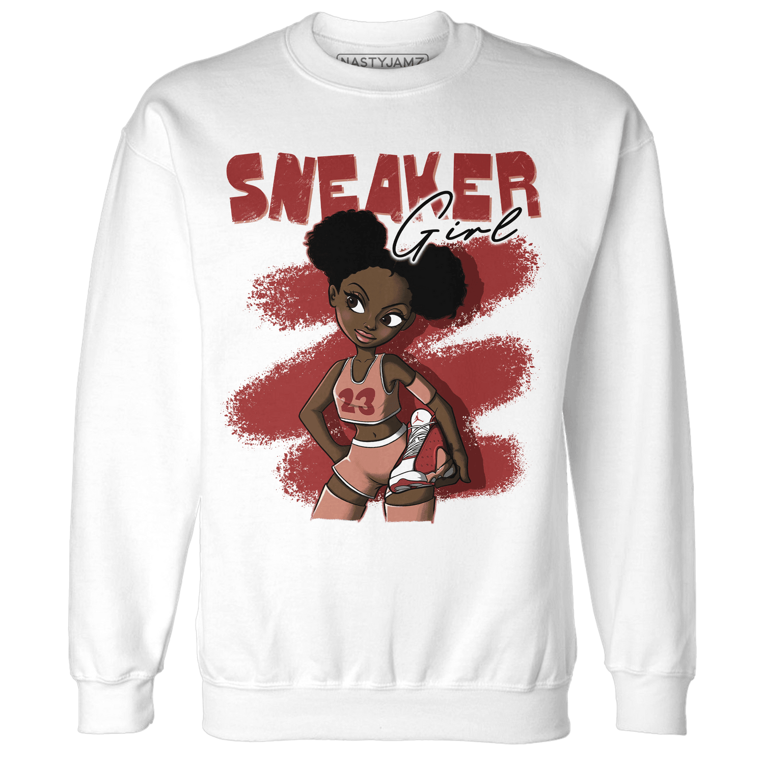 Dune Red 13s Sweatshirt Match Black Sneaker Girl - NastyJamz