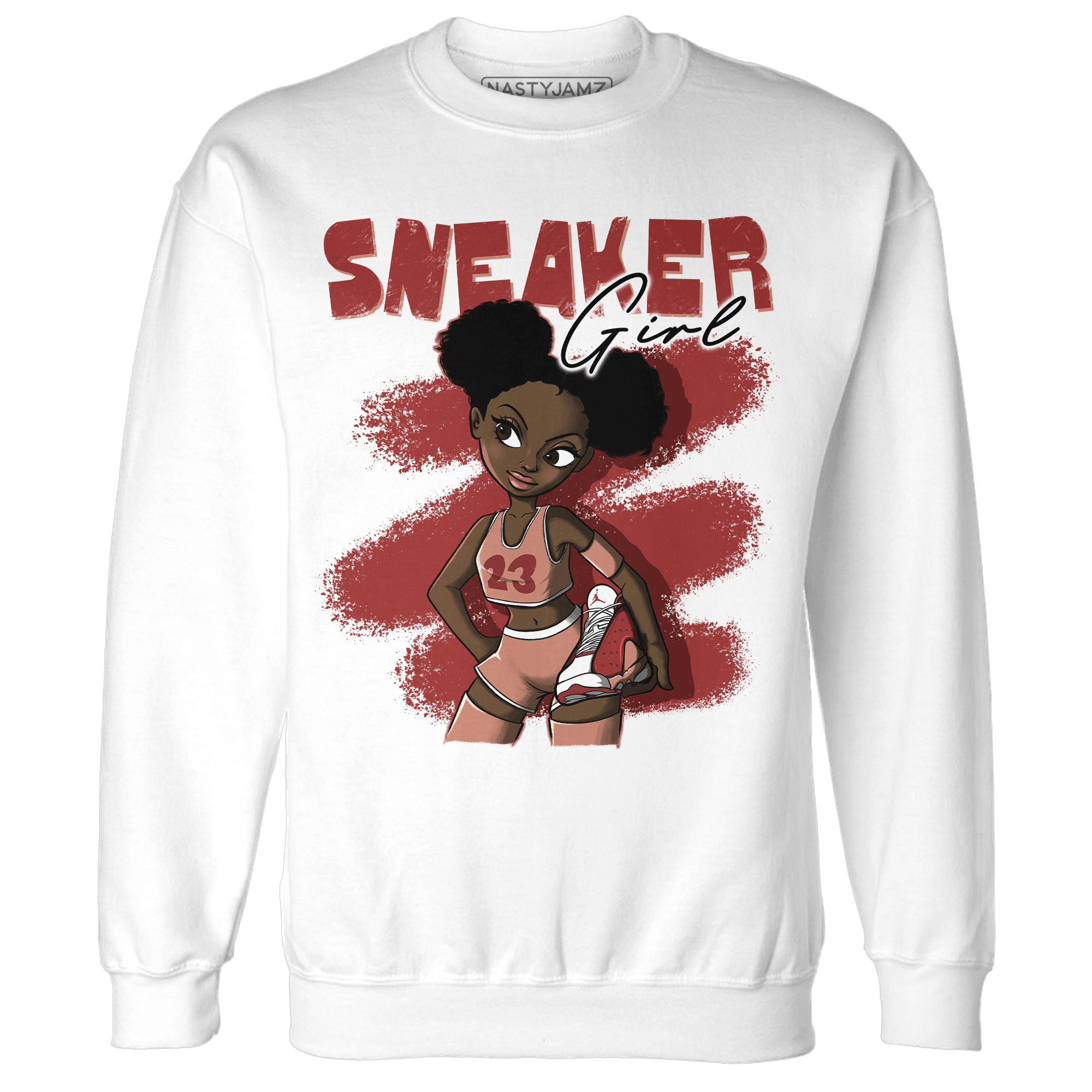 Dune Red 13s Sweatshirt Match Black Sneaker Girl - NastyJamz