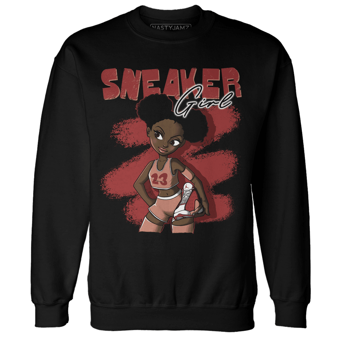 Dune Red 13s Sweatshirt Match Black Sneaker Girl - NastyJamz