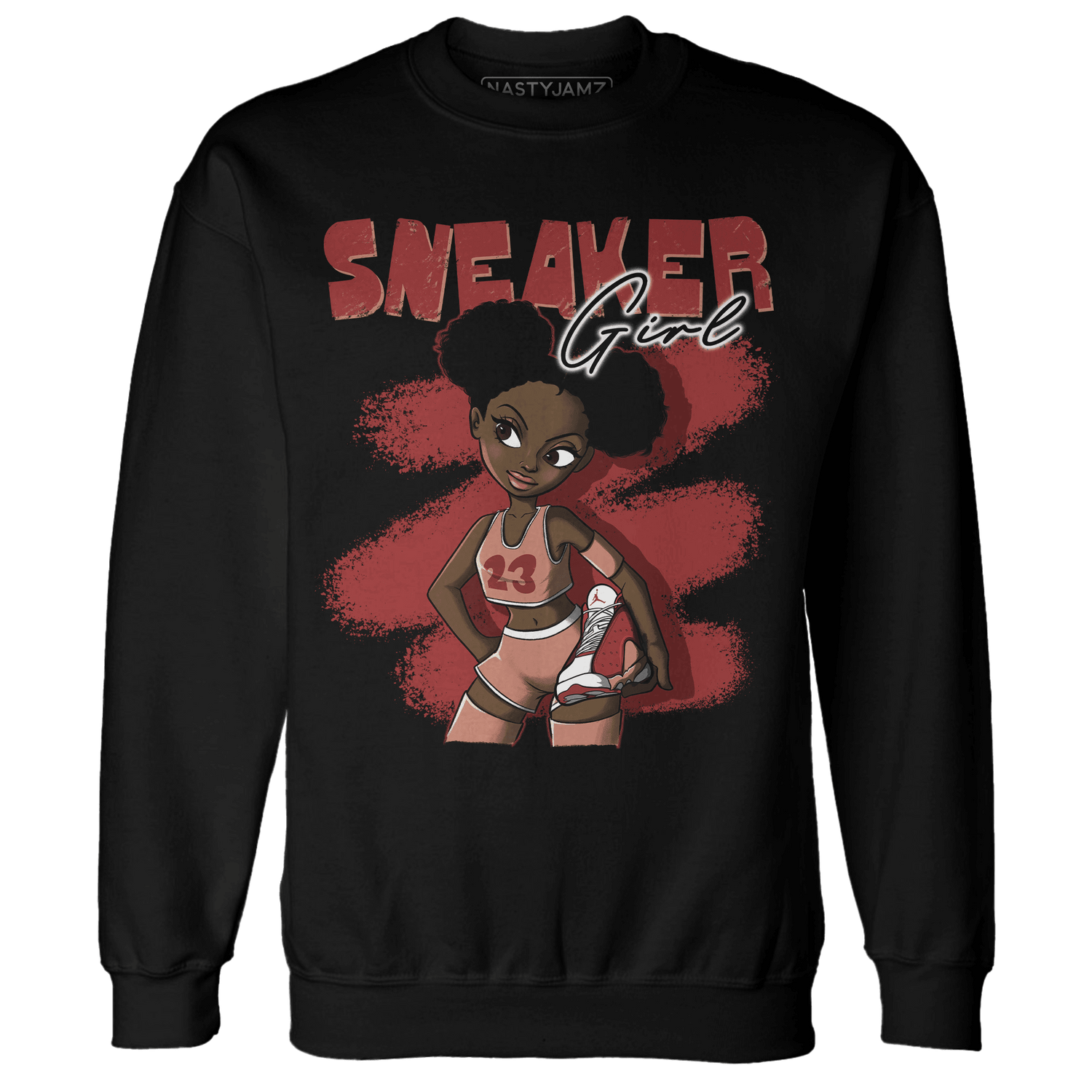 Dune Red 13s Sweatshirt Match Black Sneaker Girl - NastyJamz