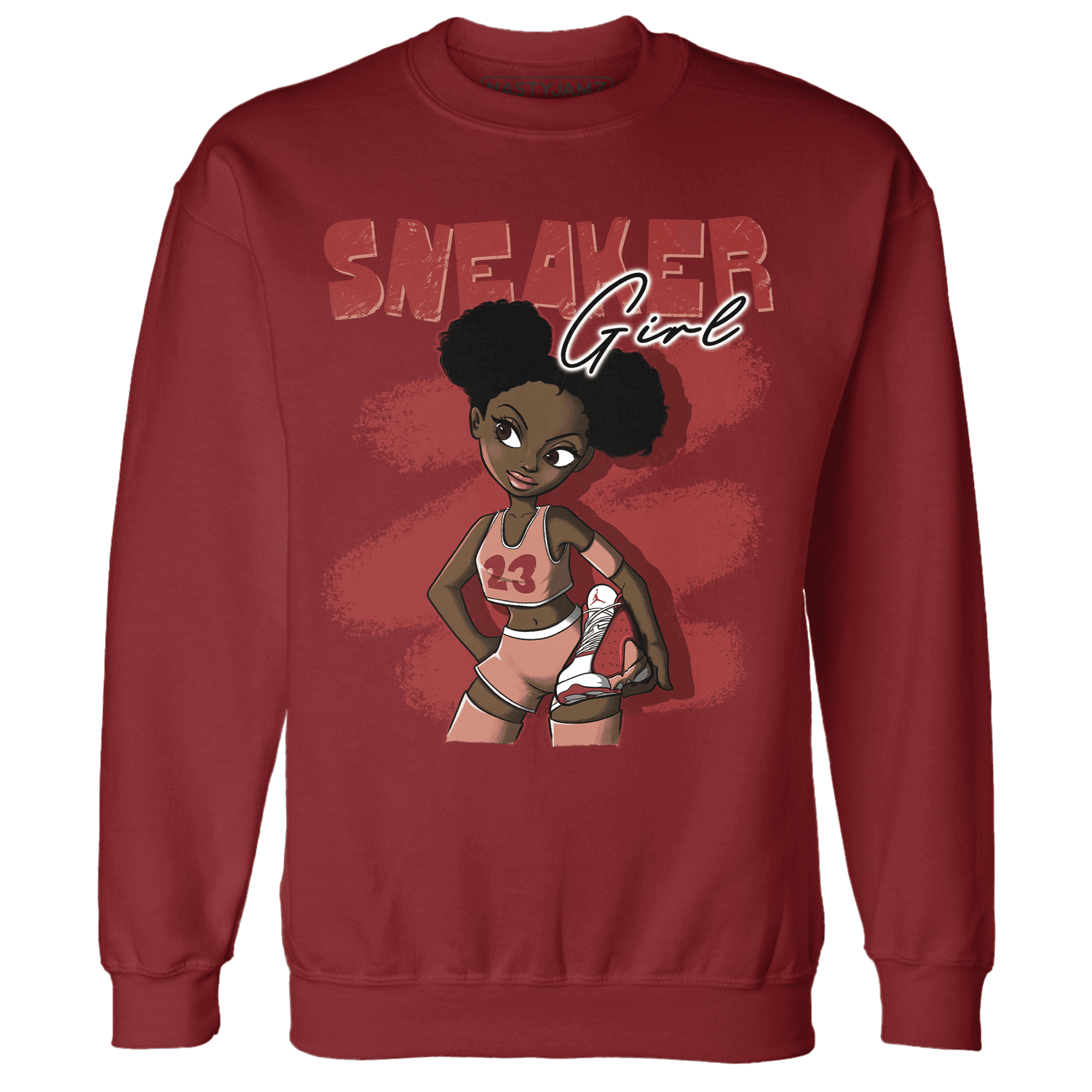 Dune Red 13s Sweatshirt Match Black Sneaker Girl - NastyJamz