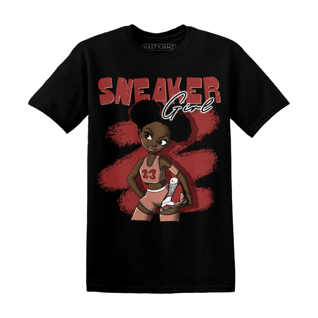 Dune Red 13s T Shirt Match Black Sneaker Girl - NastyJamz