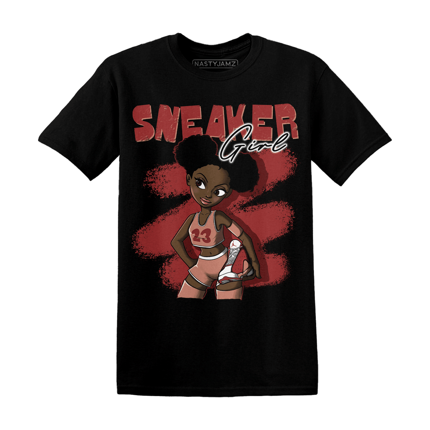 Dune Red 13s T Shirt Match Black Sneaker Girl - NastyJamz