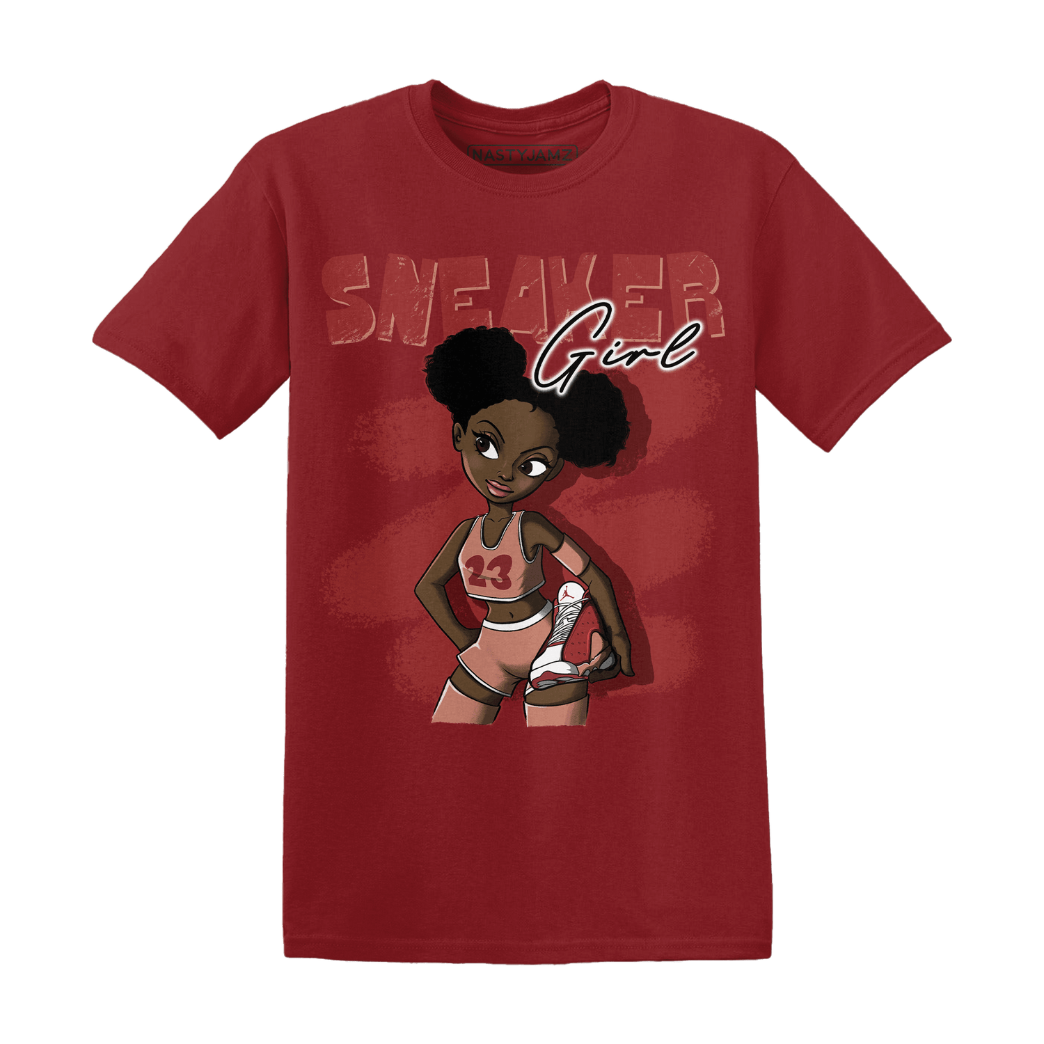 Dune Red 13s T Shirt Match Black Sneaker Girl - NastyJamz