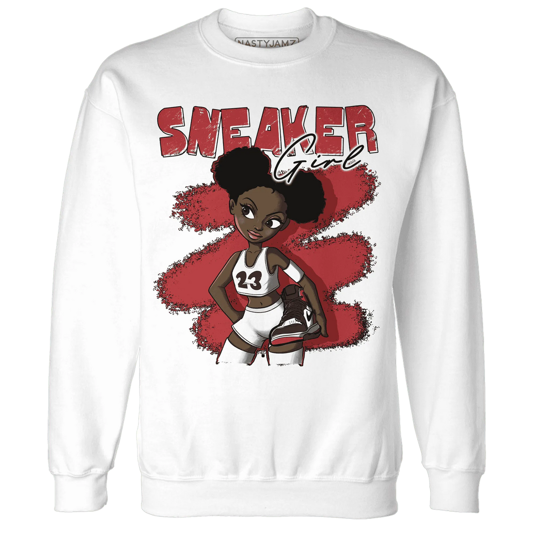 Black-Toe-Reimagined-Red-White-1s-NastyJamz-Sweatshirt-Match-Black-Sneaker-Girl