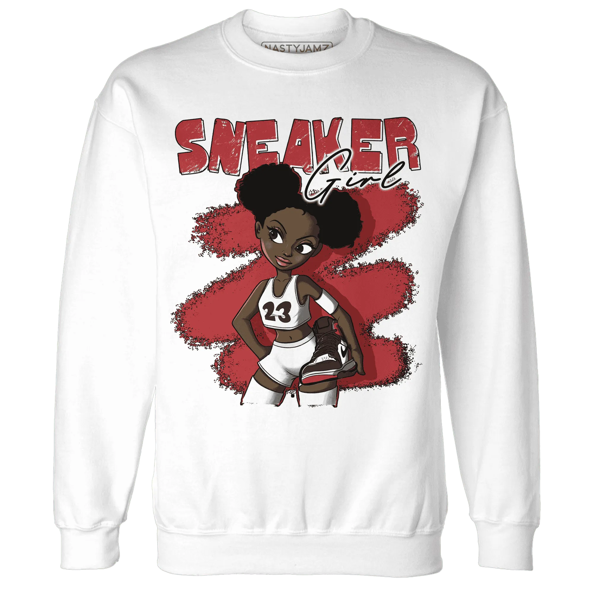Black-Toe-Reimagined-Red-White-1s-NastyJamz-Sweatshirt-Match-Black-Sneaker-Girl