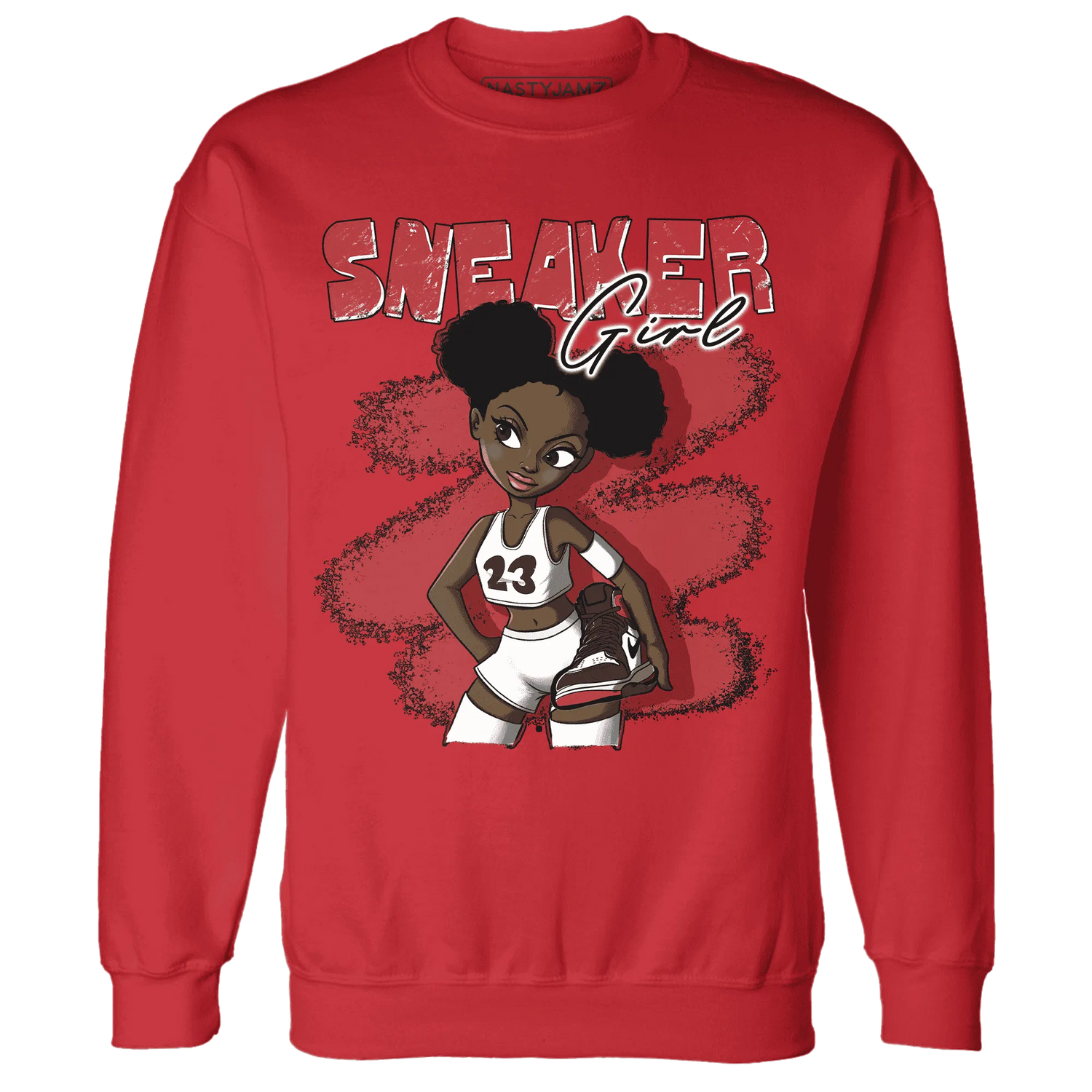 Black-Toe-Reimagined-Red-White-1s-NastyJamz-Sweatshirt-Match-Black-Sneaker-Girl