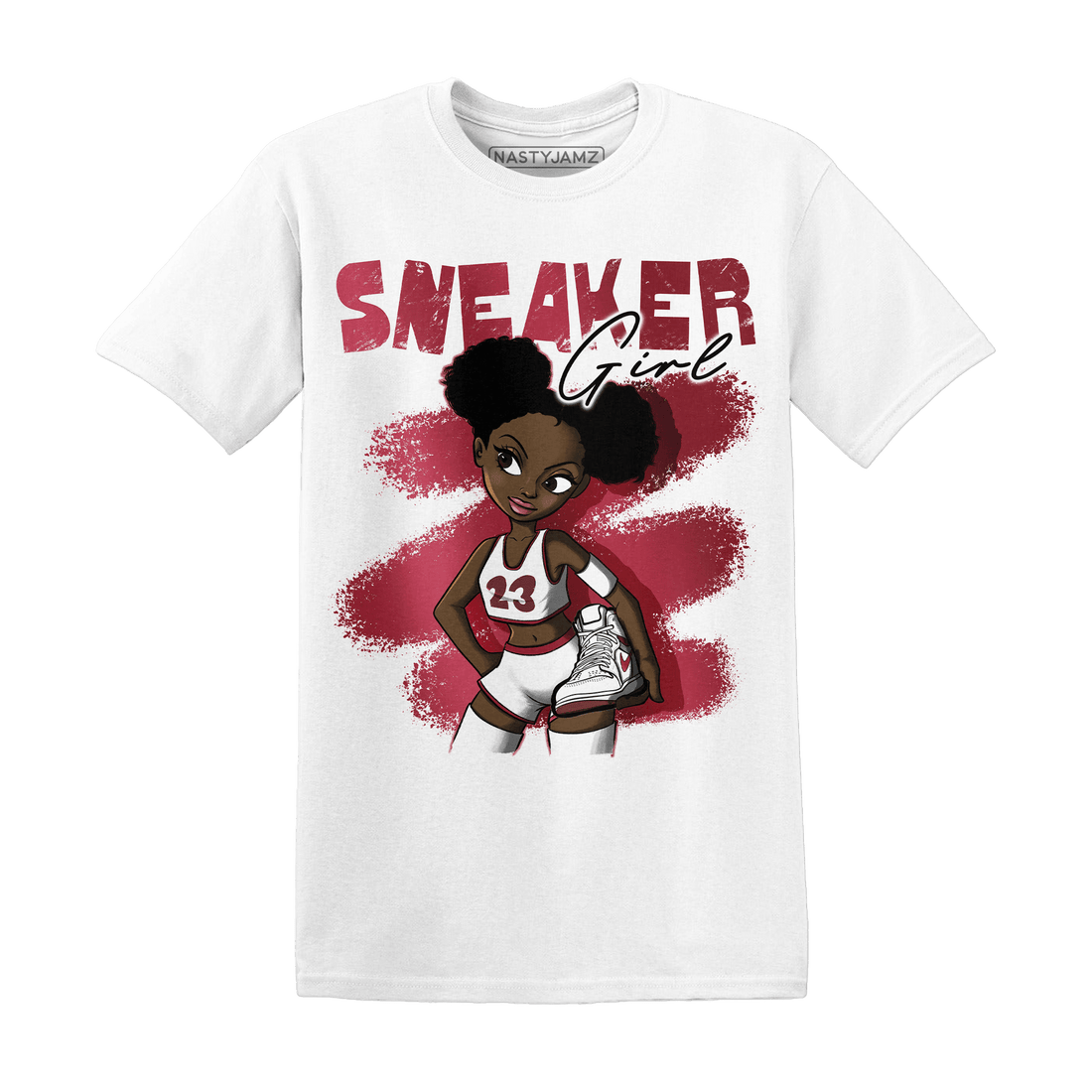 High 85 Metallic Burgundy 1s T Shirt Match Black Sneaker Girl - NastyJamz