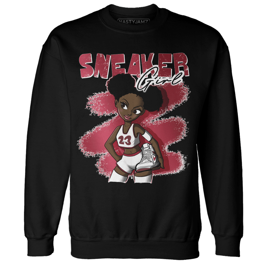 High 85 Metallic Burgundy 1s Sweatshirt Match Black Sneaker Girl - NastyJamz