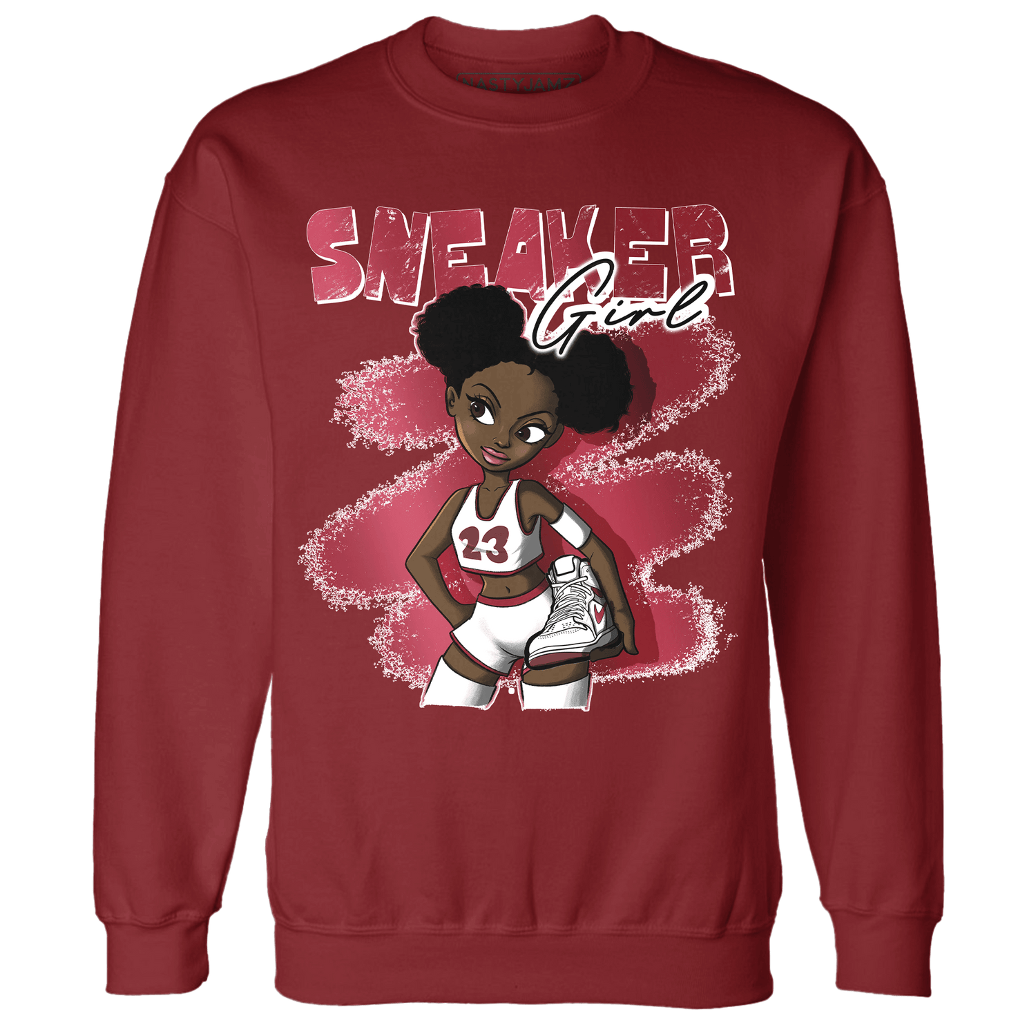 High 85 Metallic Burgundy 1s Sweatshirt Match Black Sneaker Girl - NastyJamz