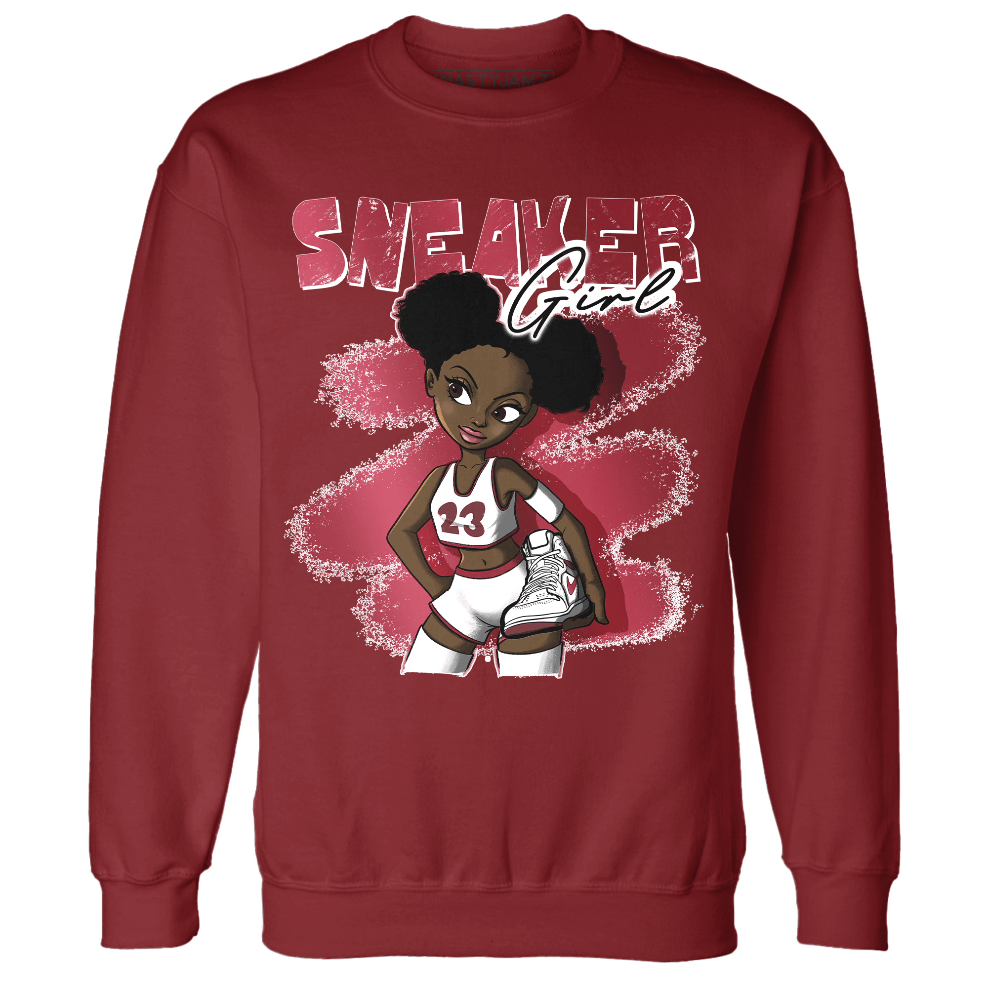 High 85 Metallic Burgundy 1s Sweatshirt Match Black Sneaker Girl - NastyJamz