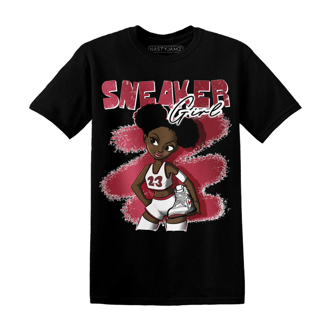 High 85 Metallic Burgundy 1s T Shirt Match Black Sneaker Girl - NastyJamz