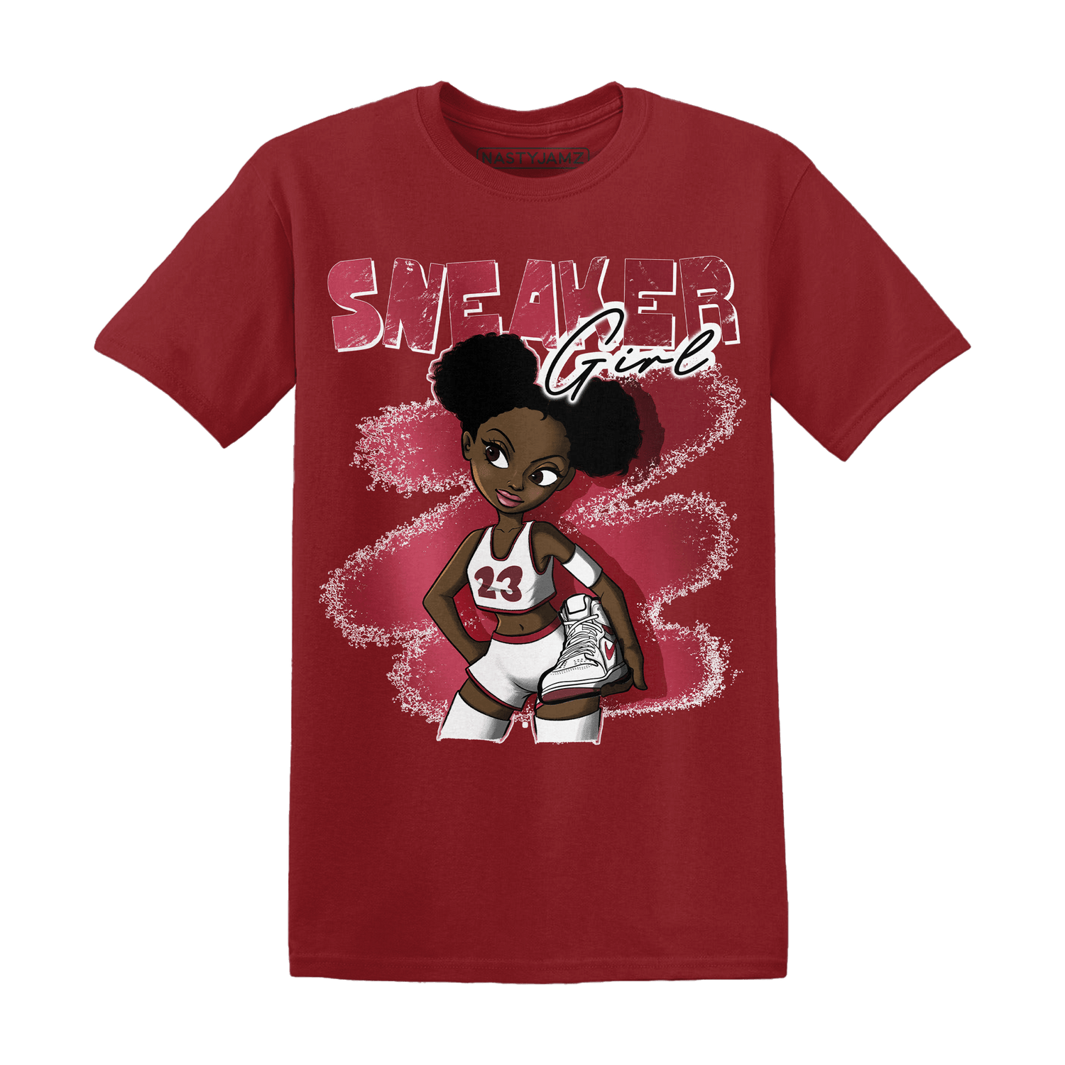 High 85 Metallic Burgundy 1s T Shirt Match Black Sneaker Girl - NastyJamz