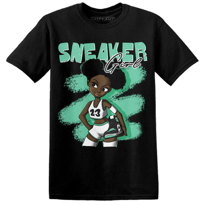 High OG Green Glow 1s T Shirt Match Black Sneaker Girl - NastyJamz