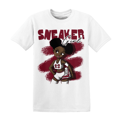 High White Team Red 1s T Shirt Match Black Sneaker Girl - NastyJamz