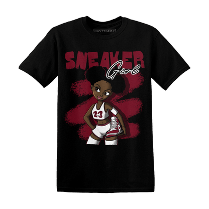 High White Team Red 1s T Shirt Match Black Sneaker Girl - NastyJamz