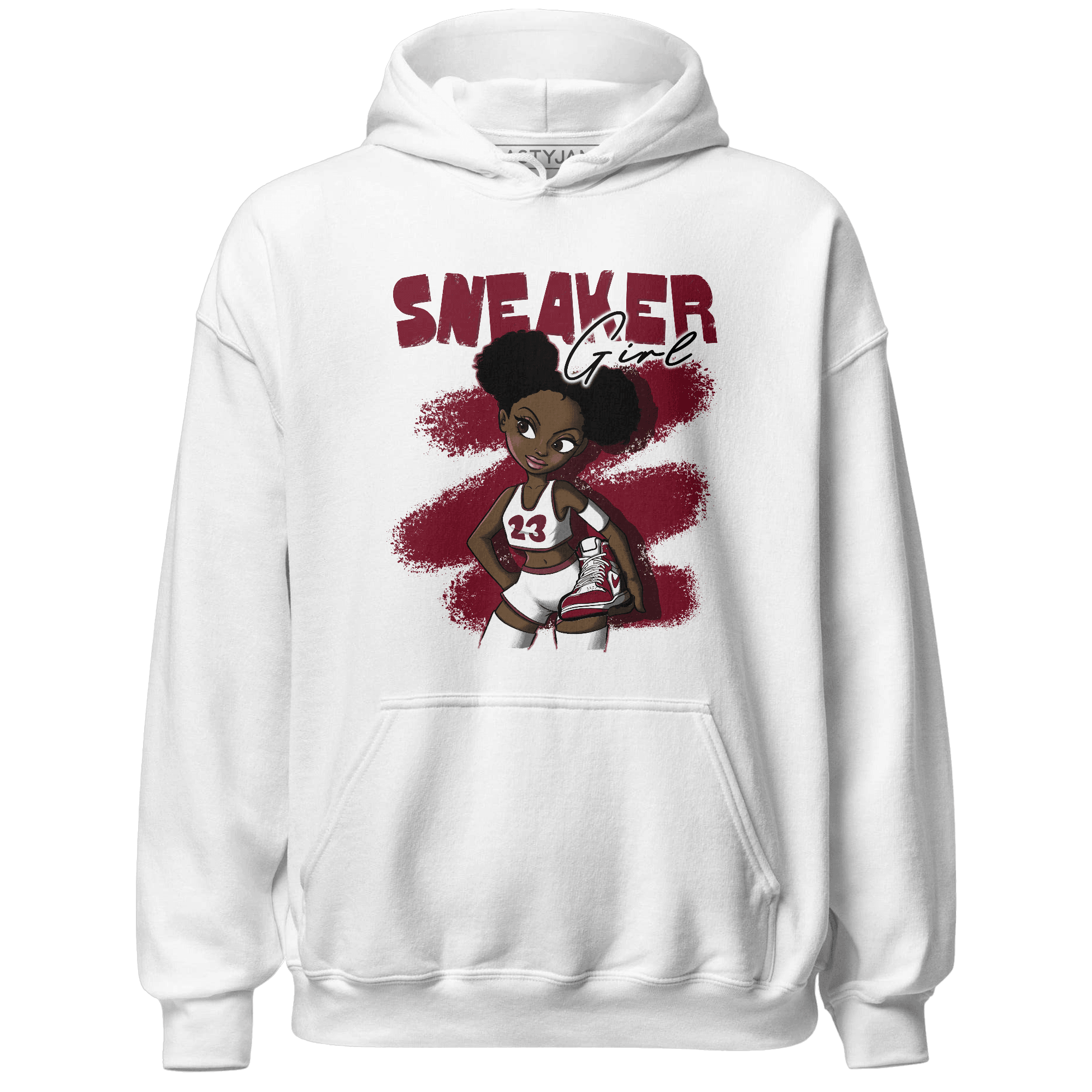High White Team Red 1s Hoodie Match Black Sneaker Girl - NastyJamz