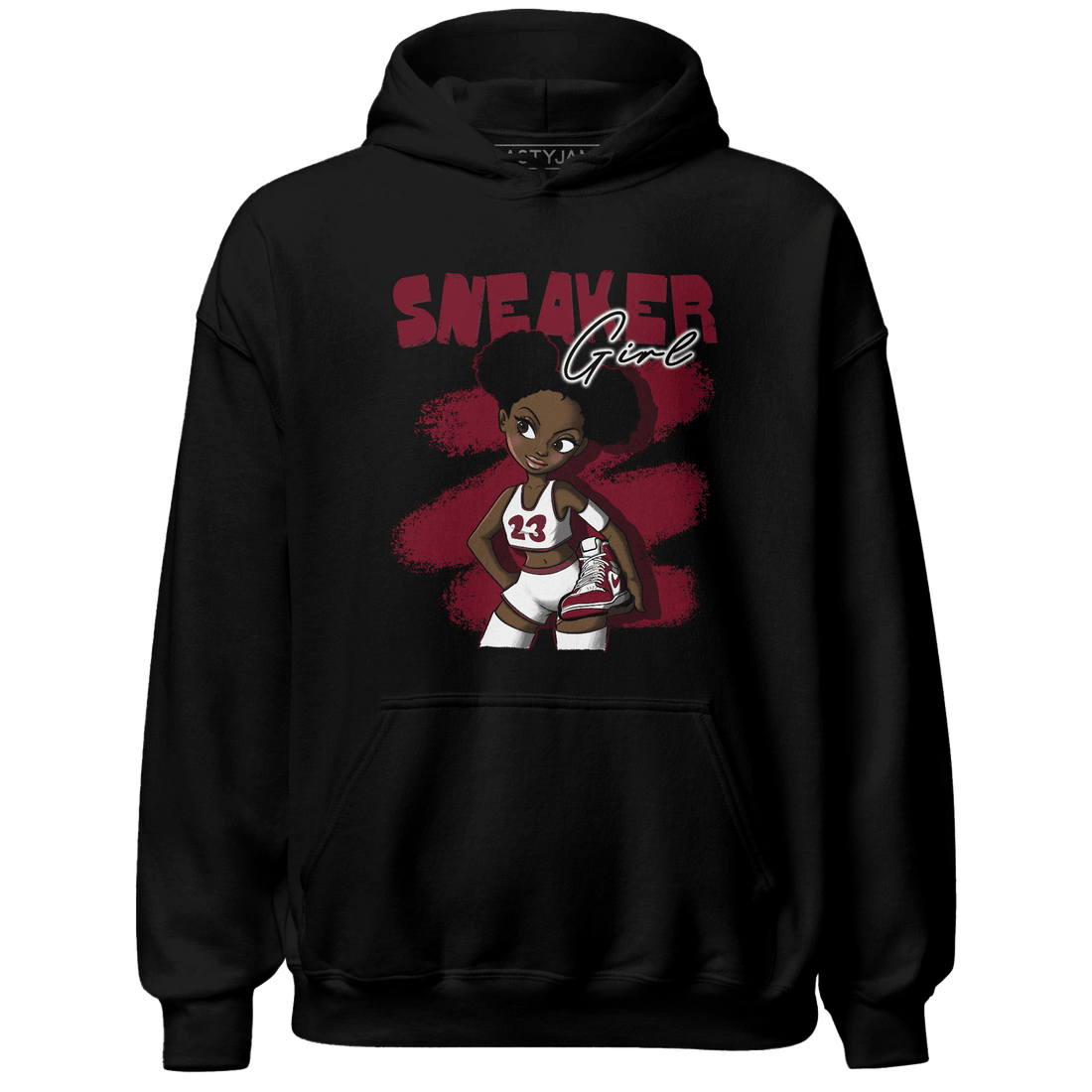 High White Team Red 1s Hoodie Match Black Sneaker Girl - NastyJamz