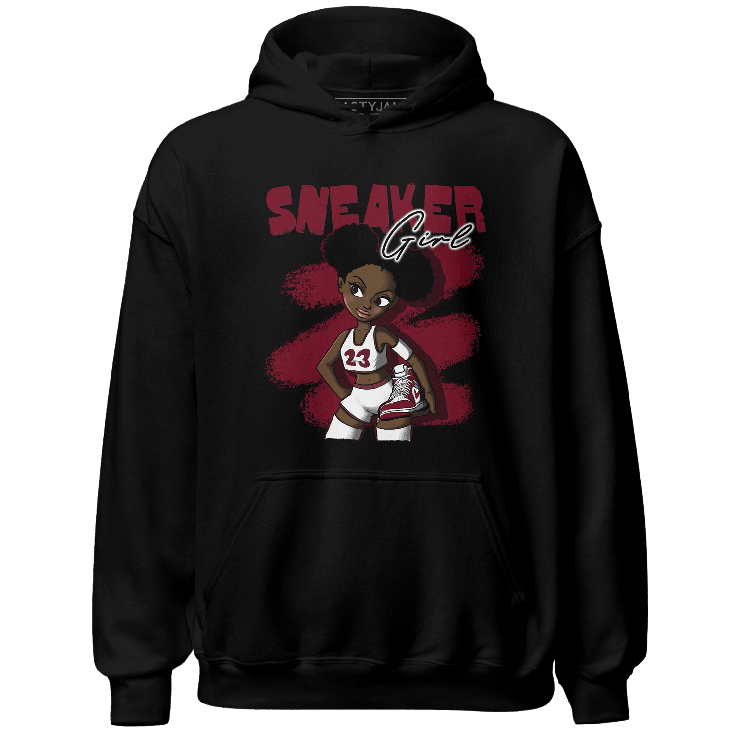 High White Team Red 1s Hoodie Match Black Sneaker Girl - NastyJamz
