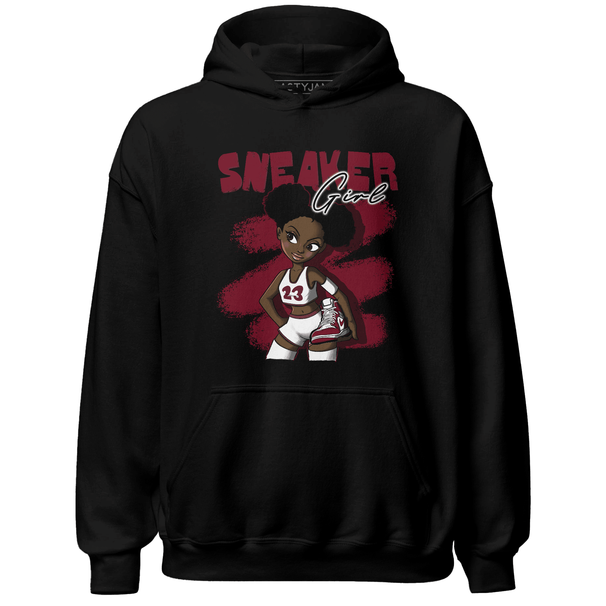 High White Team Red 1s Hoodie Match Black Sneaker Girl - NastyJamz