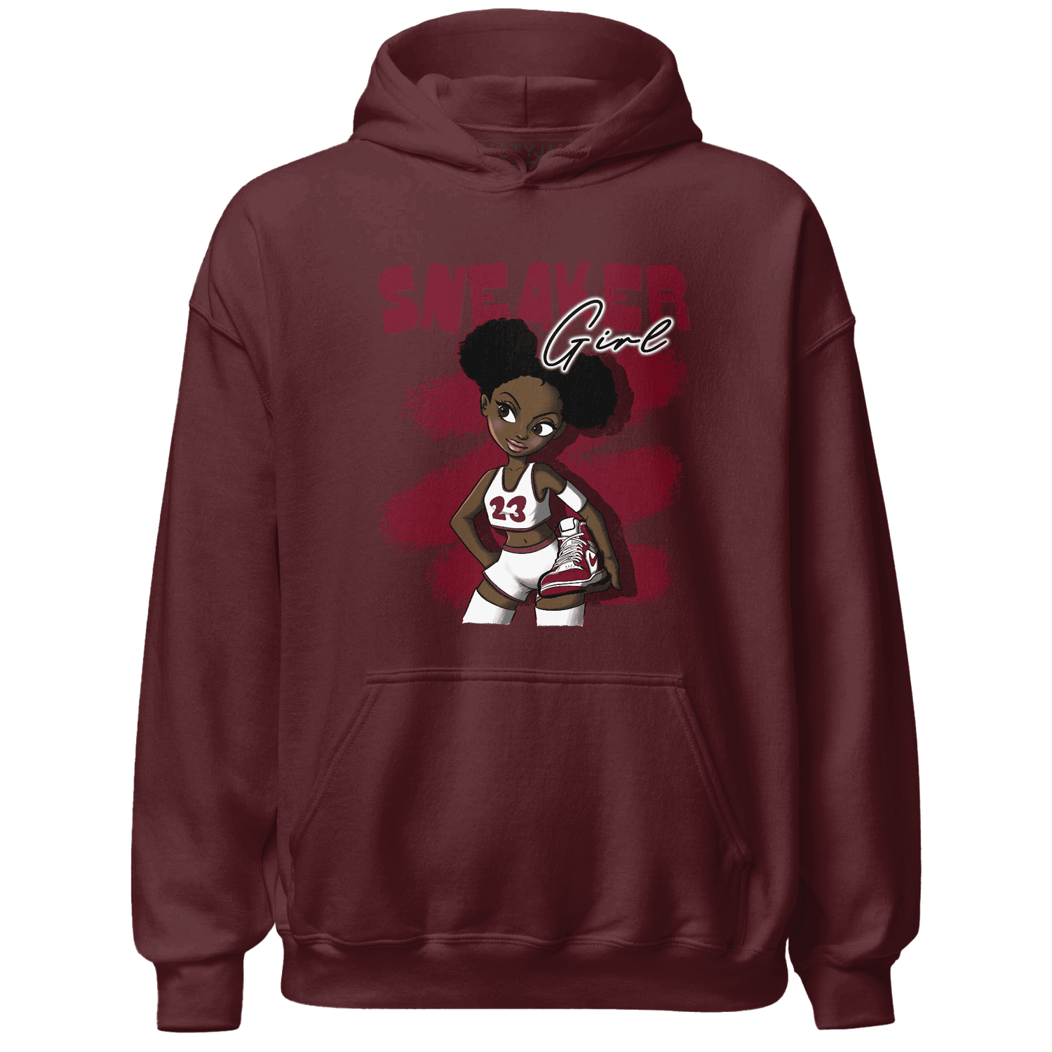 High White Team Red 1s Hoodie Match Black Sneaker Girl - NastyJamz