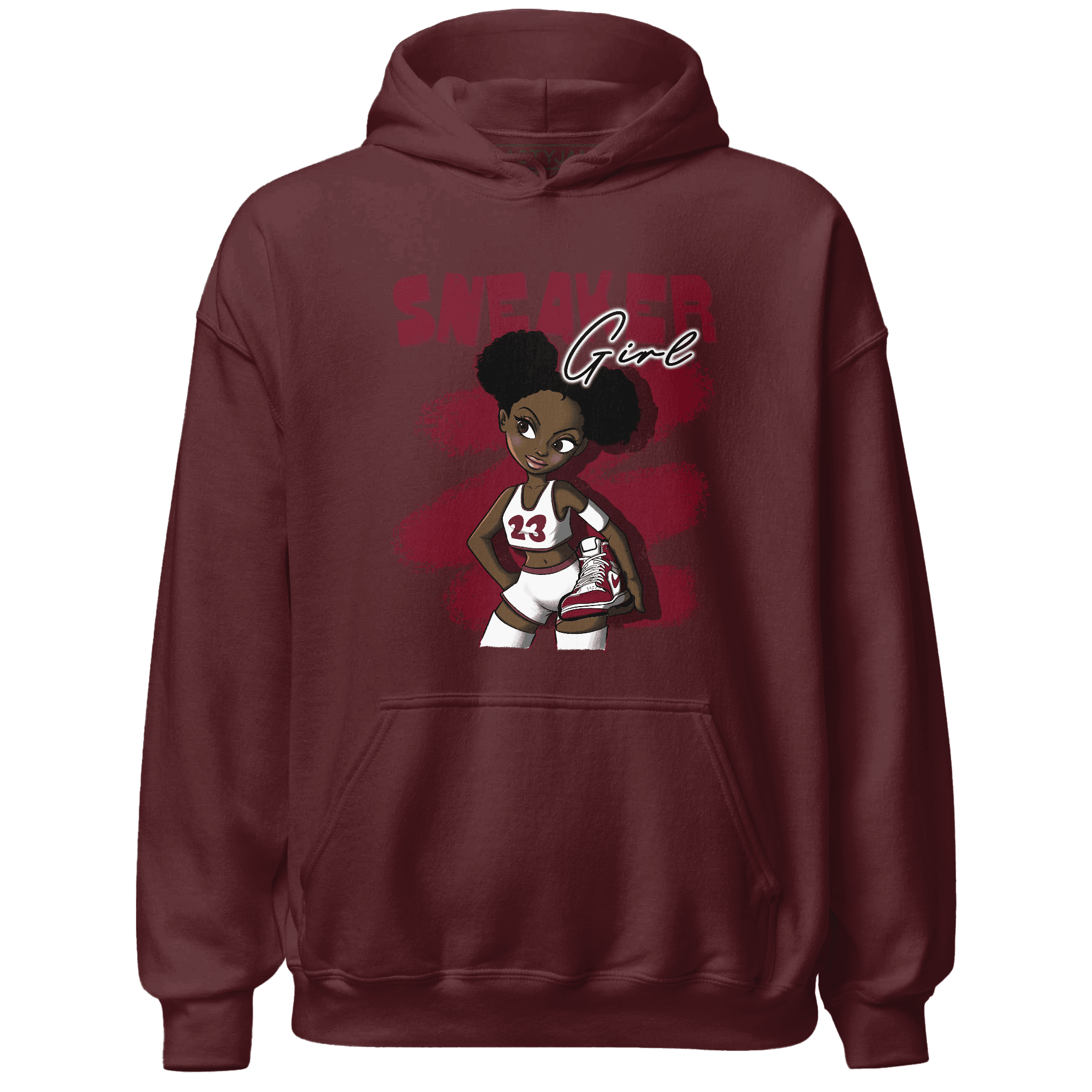 High White Team Red 1s Hoodie Match Black Sneaker Girl - NastyJamz
