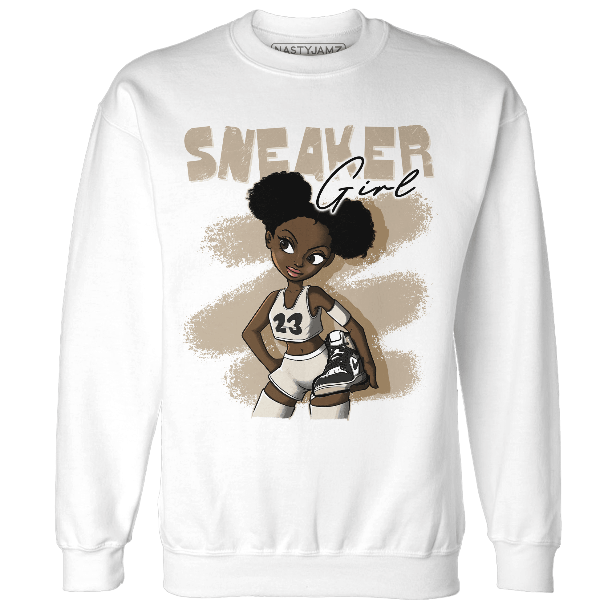 Latte 1s Sweatshirt Match Black Sneaker Girl - NastyJamz