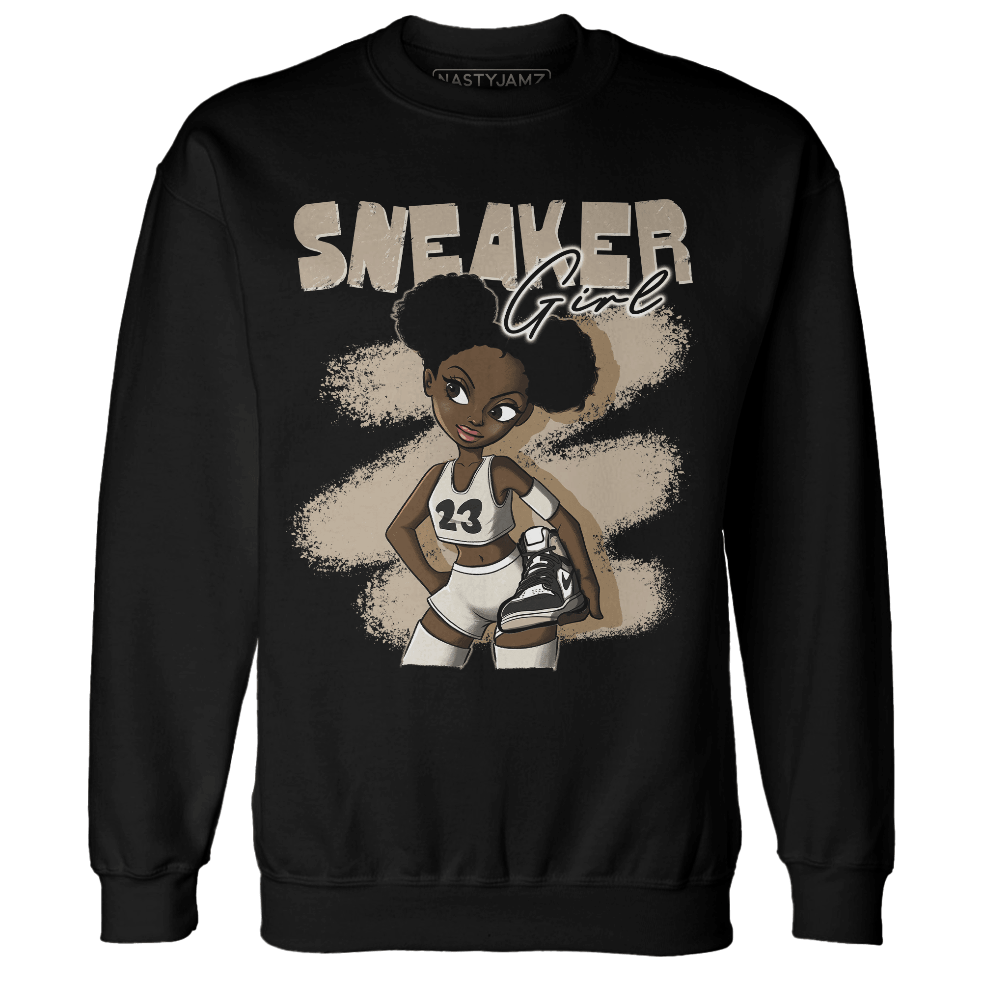 Latte 1s Sweatshirt Match Black Sneaker Girl - NastyJamz