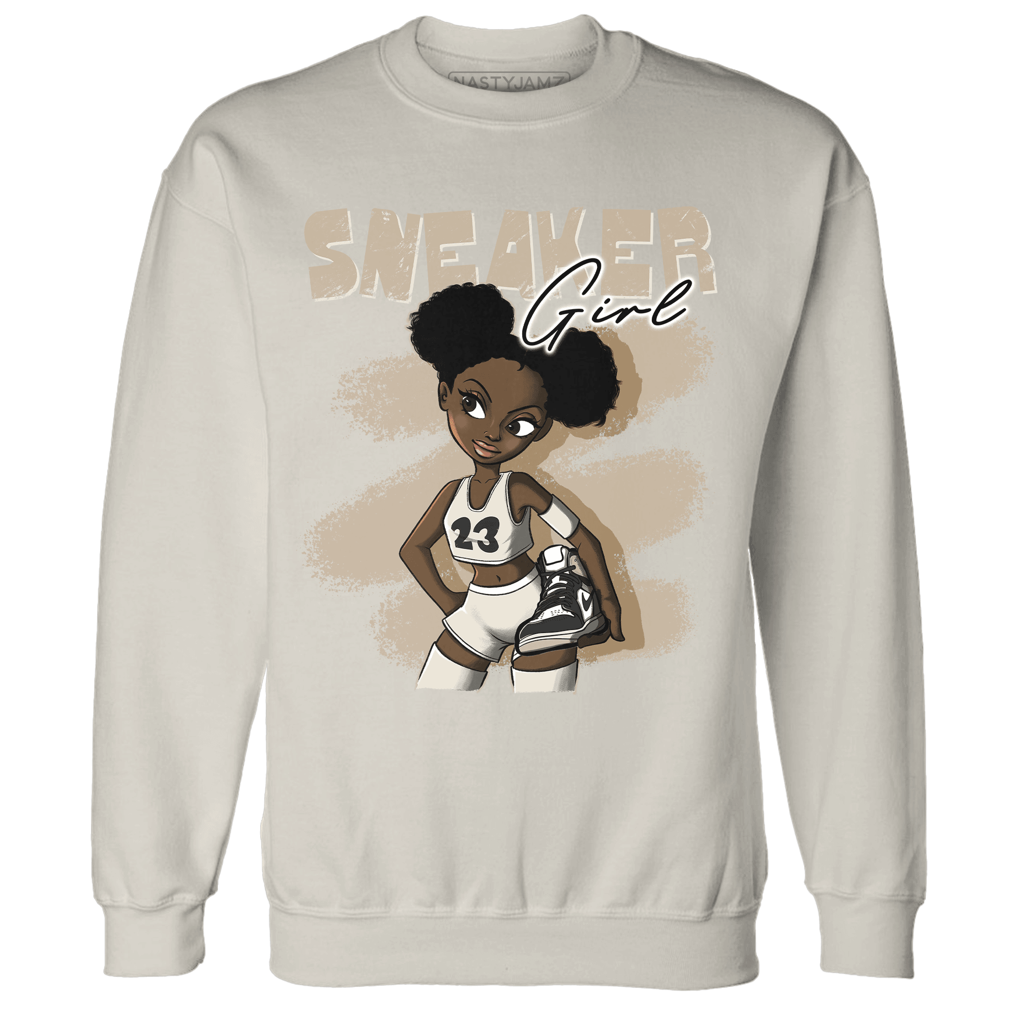 Latte 1s Sweatshirt Match Black Sneaker Girl - NastyJamz