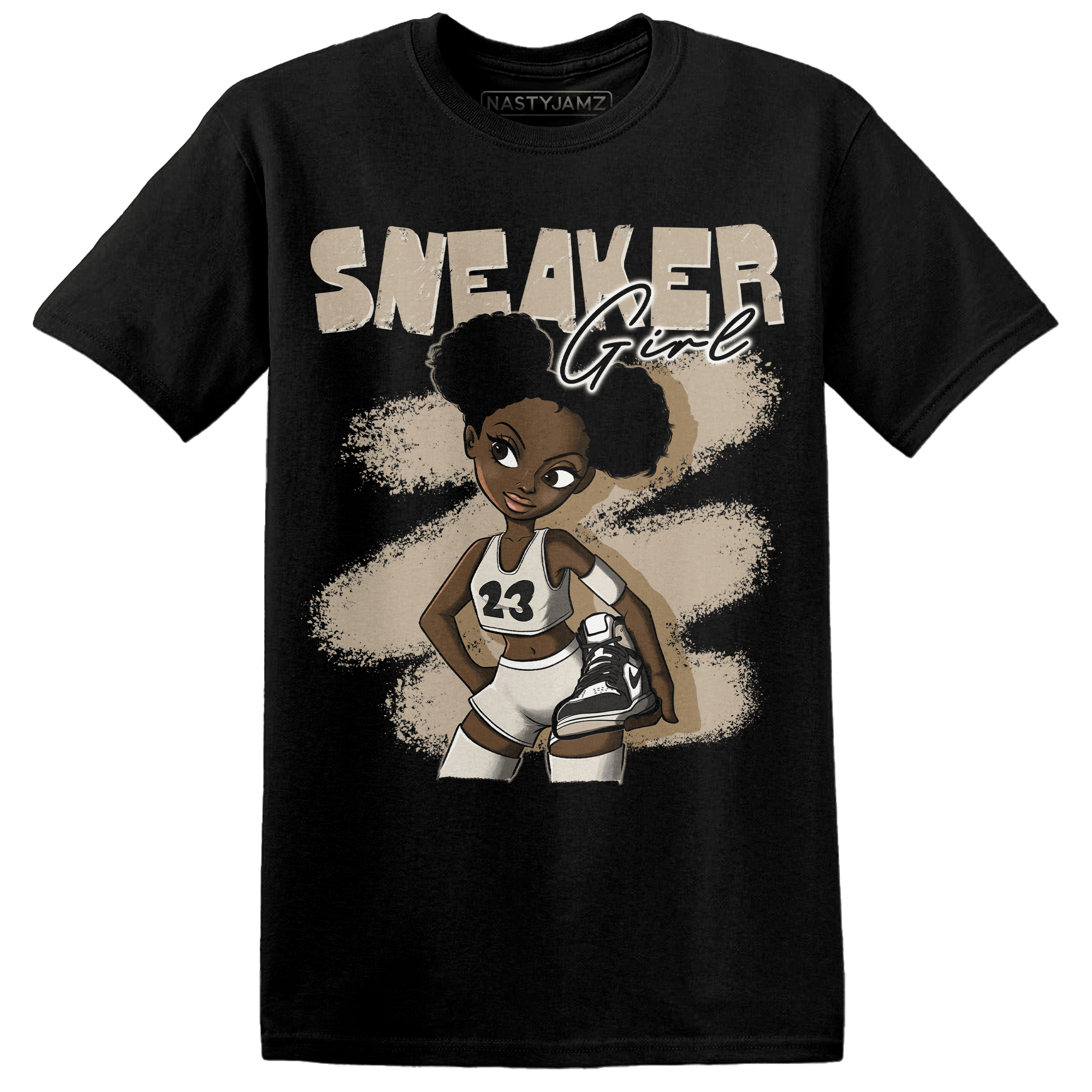 Latte 1s T Shirt Match Black Sneaker Girl - NastyJamz