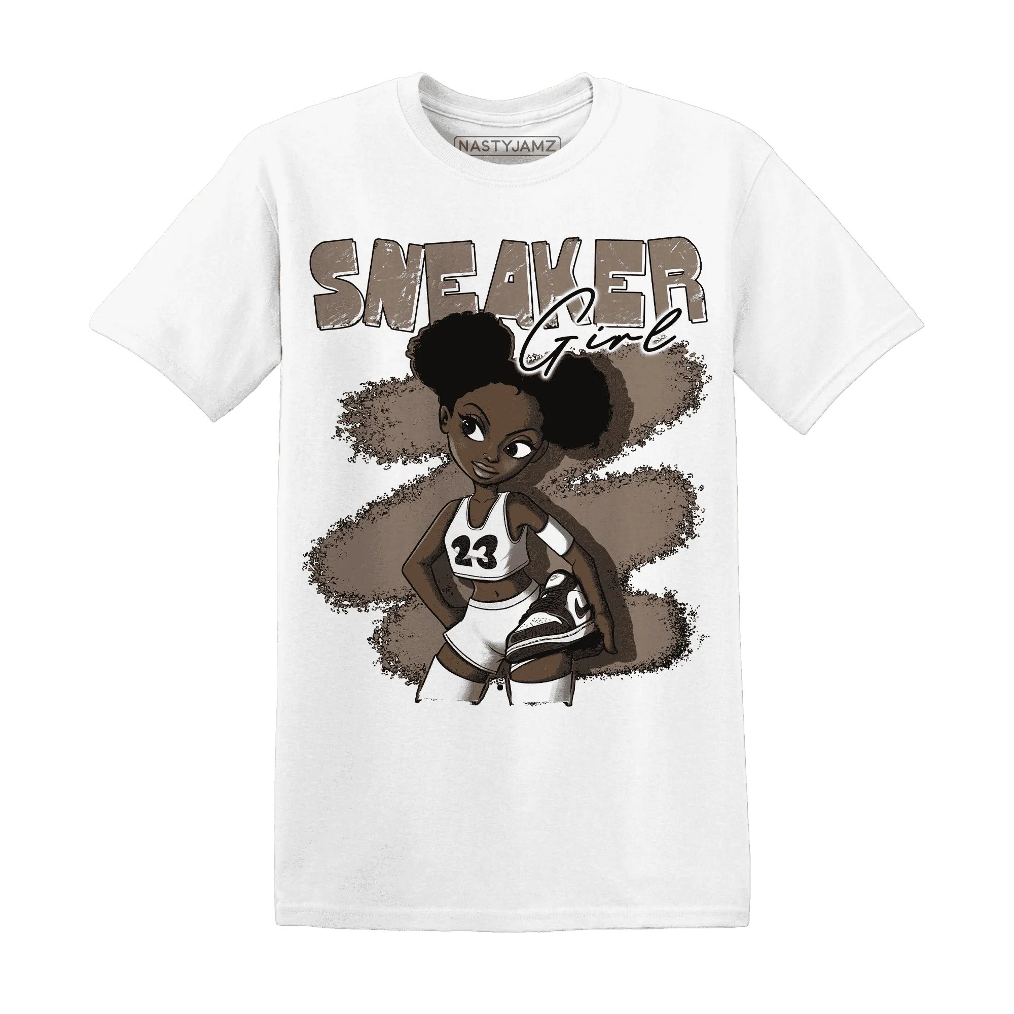 NastyJamz-Low-Mocha-1s-T-Shirt-Match-Black-Sneaker-Girl