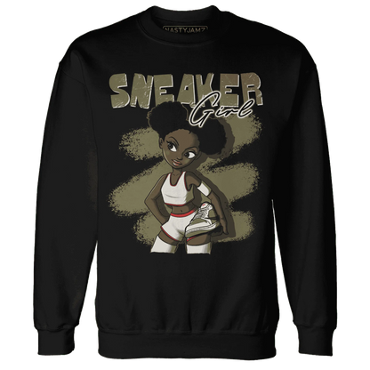 NastyJamz-Medium-Olive-1s-Sweatshirt-Match-Black-Sneaker-Girl