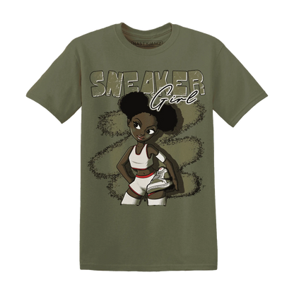 NastyJamz-Medium-Olive-1s-T-Shirt-Match-Black-Sneaker-Girl