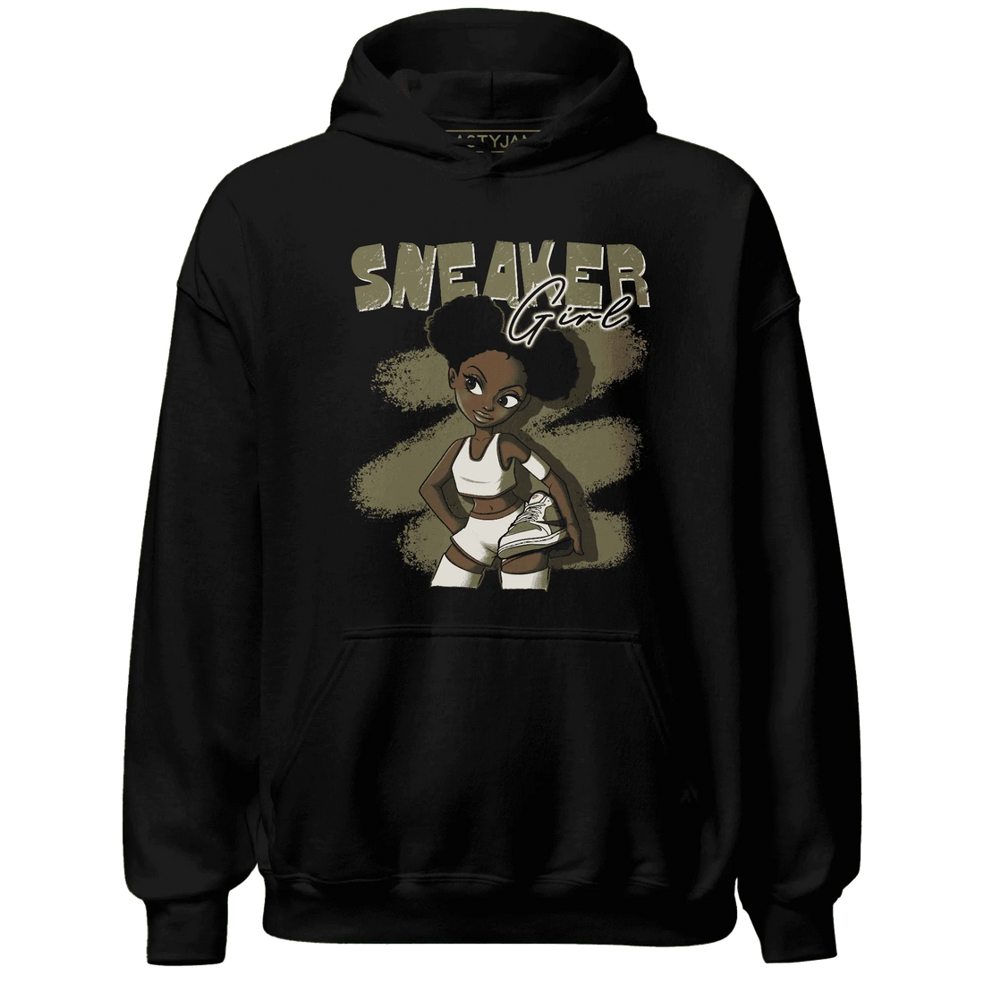 NastyJamz-Medium-Olive-1s-Hoodie-Match-Black-Sneaker-Girl