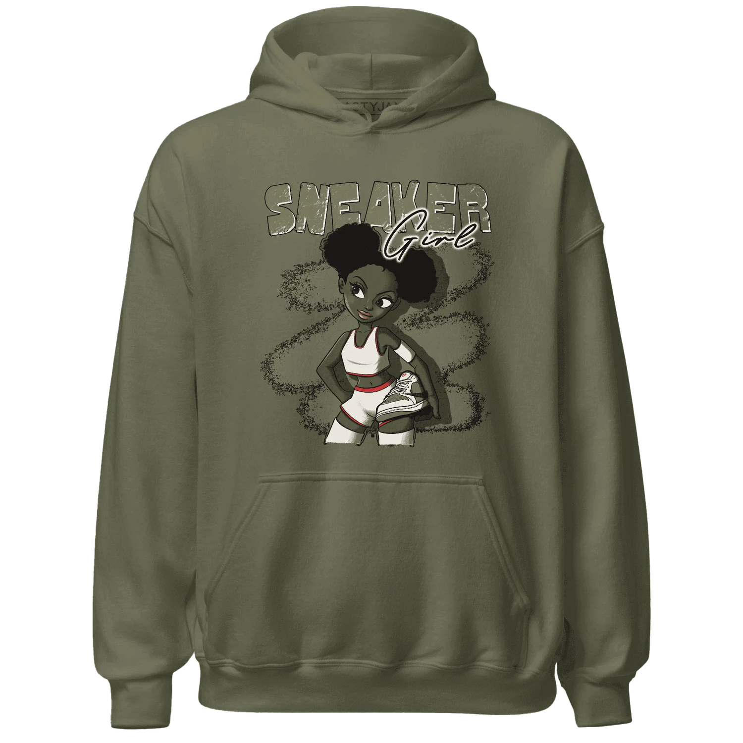 NastyJamz-Medium-Olive-1s-Hoodie-Match-Black-Sneaker-Girl