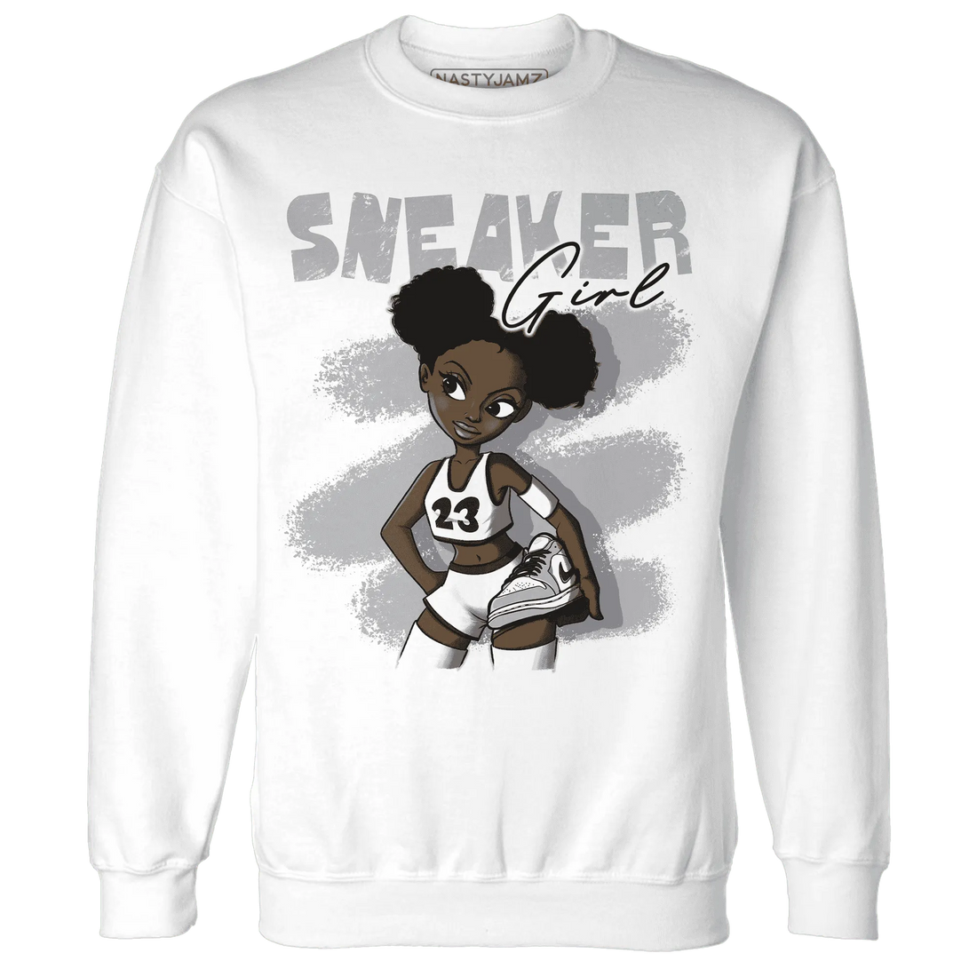 Wolf-Grey-1s-Sweatshirt-Match-Black-Sneaker-Girl