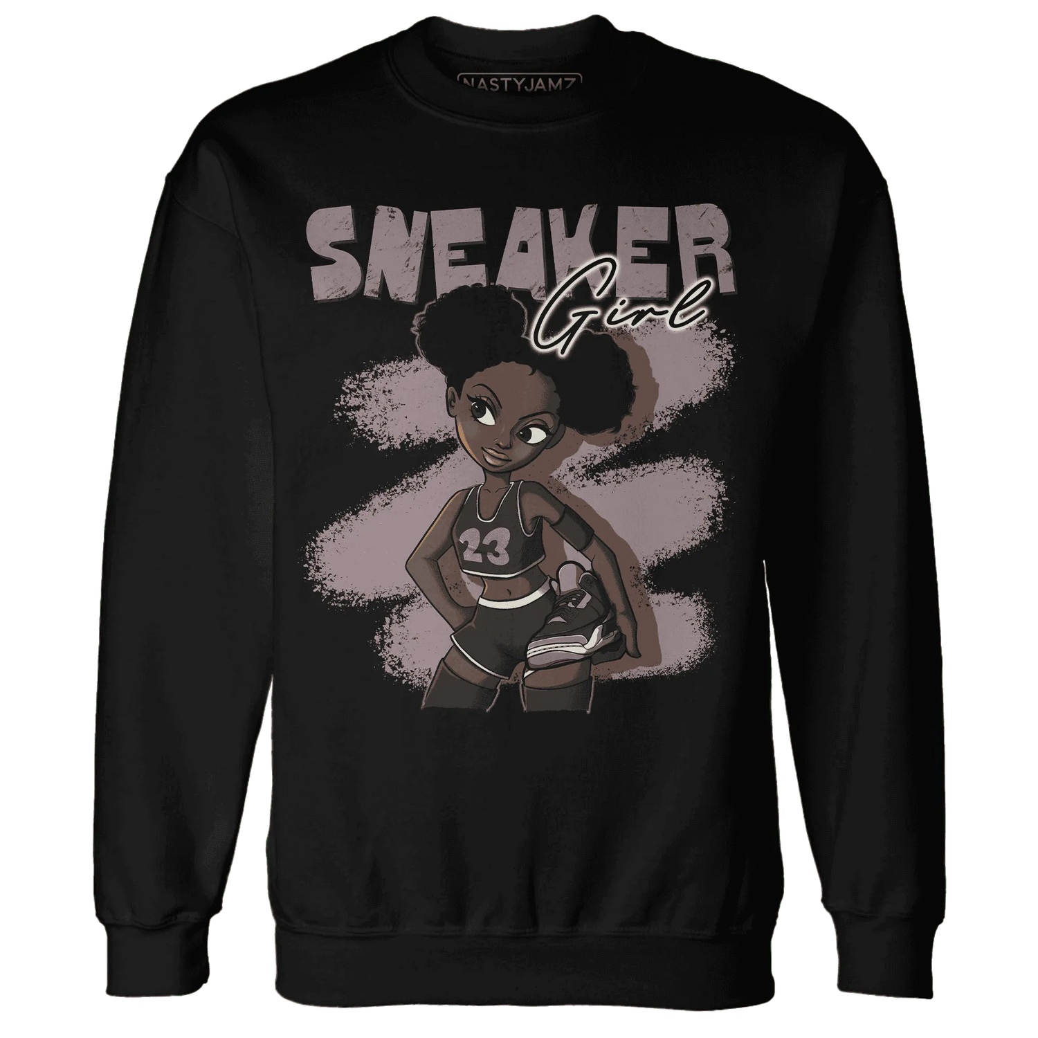 NastyJamz-Black-Violet-Ore-3s-Sweatshirt-Match-Black-Sneaker-Girl