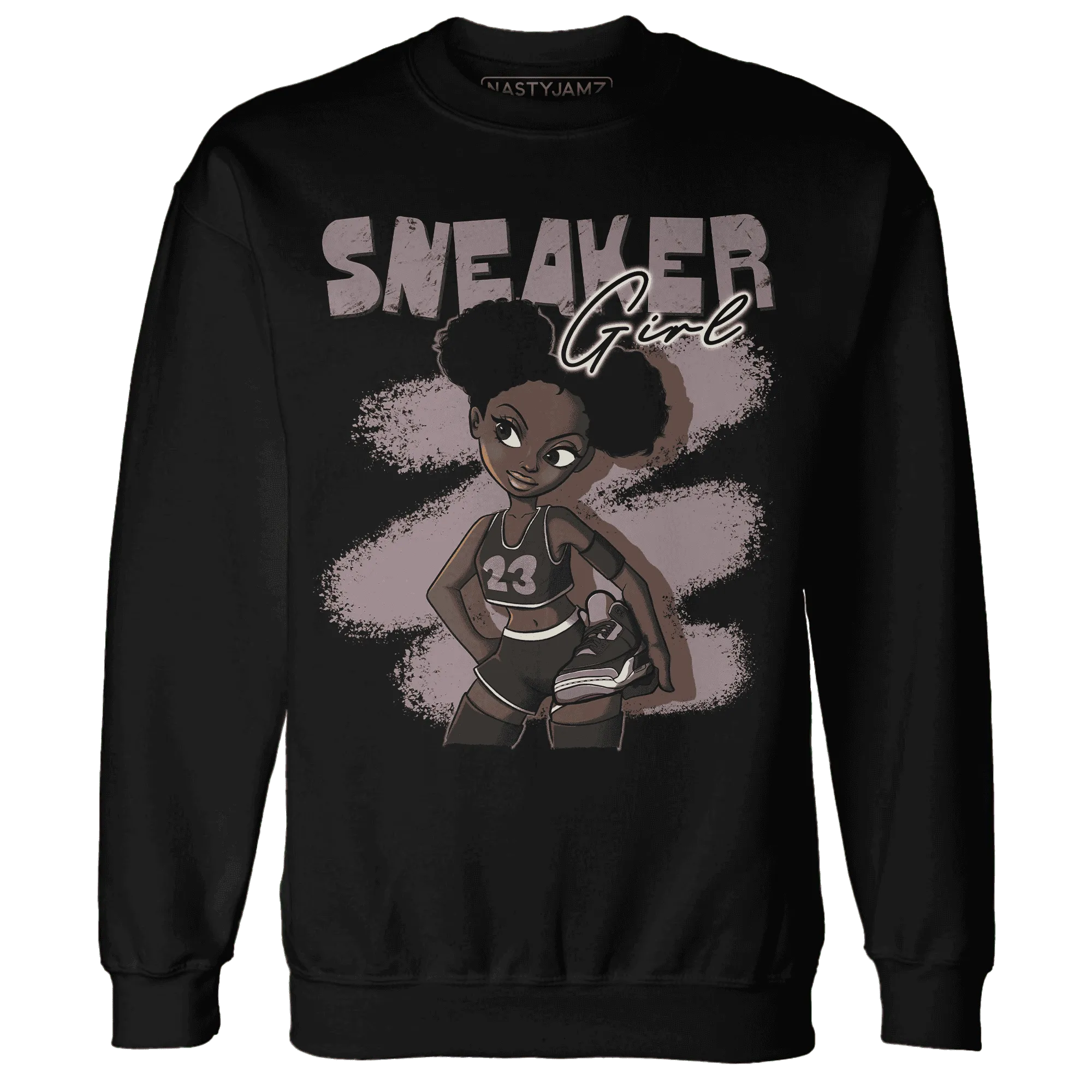 NastyJamz-Black-Violet-Ore-3s-Sweatshirt-Match-Black-Sneaker-Girl