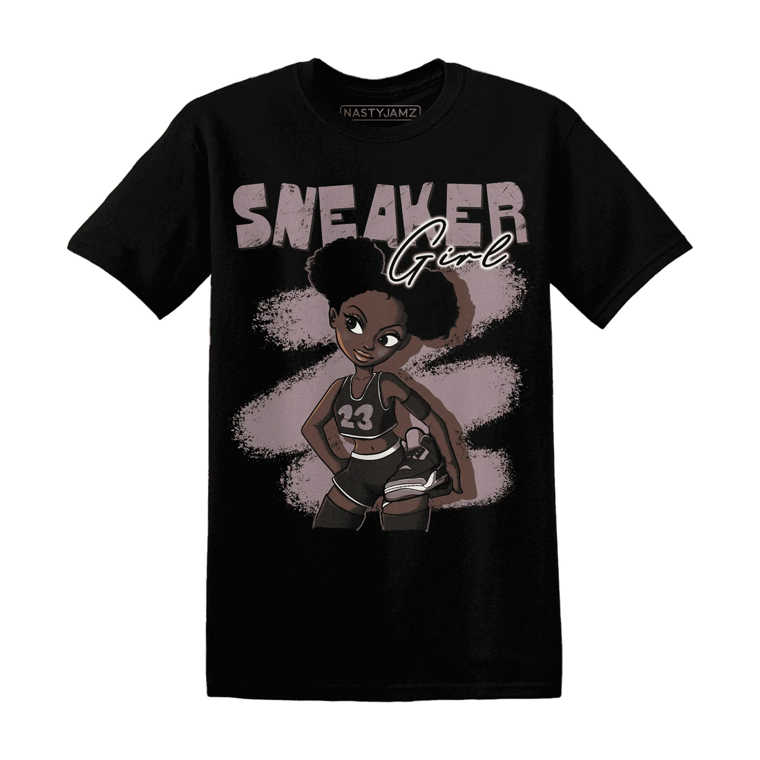 NastyJamz-Black-Violet-Ore-3s-T-Shirt-Match-Black-Sneaker-Girl