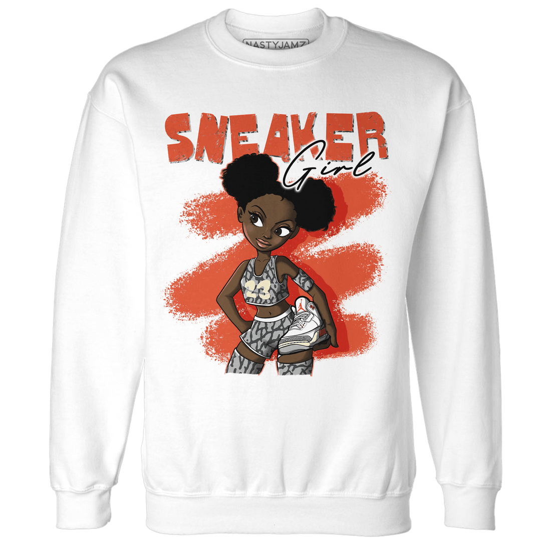 Georgia Peach 3s Sweatshirt Match Black Sneaker Girl - NastyJamz