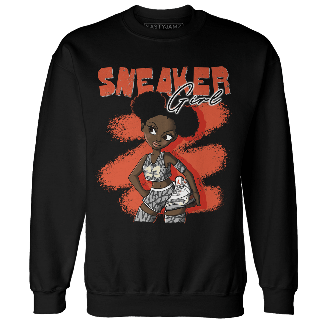 Georgia Peach 3s Sweatshirt Match Black Sneaker Girl - NastyJamz