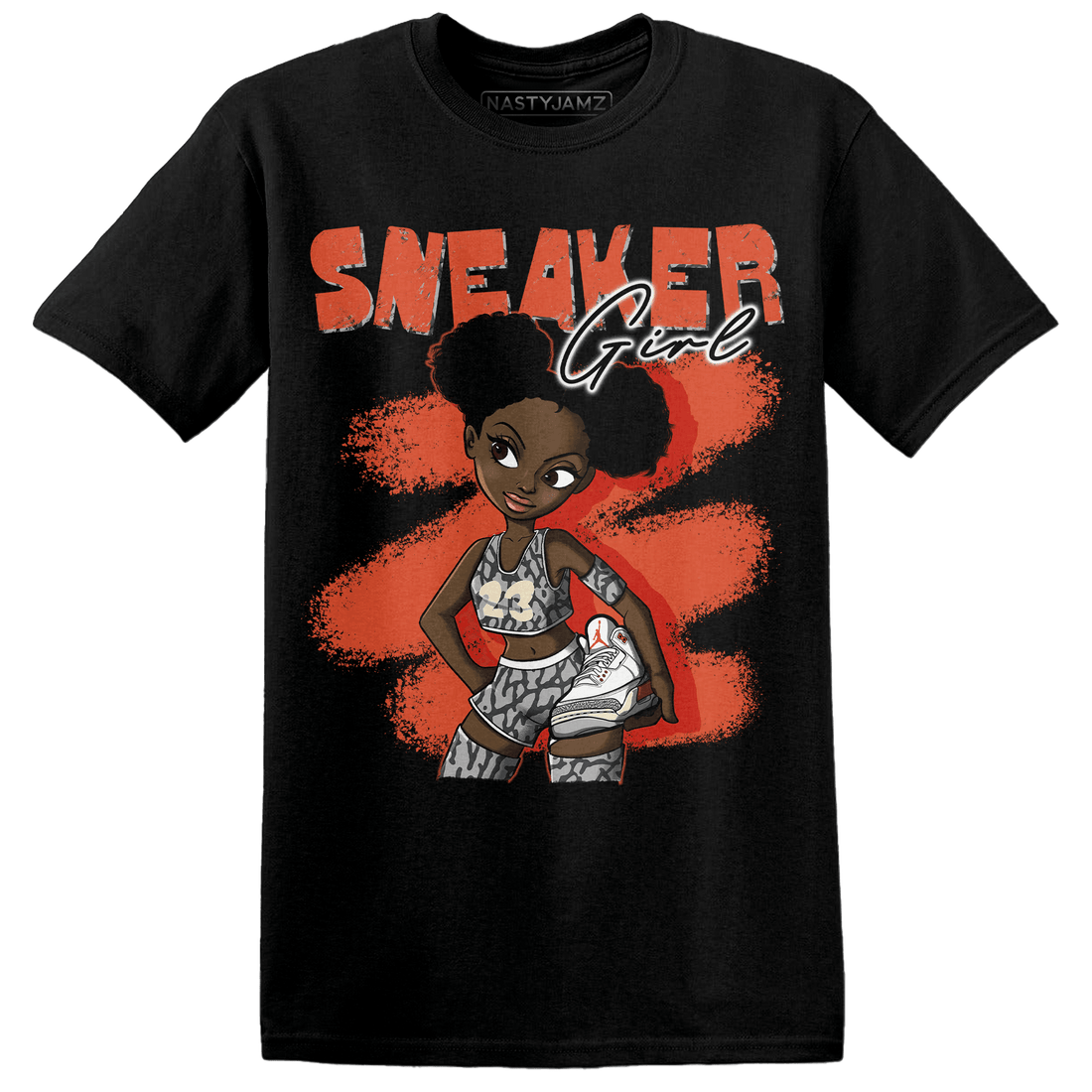 Georgia Peach 3s T Shirt Match Black Sneaker Girl - NastyJamz