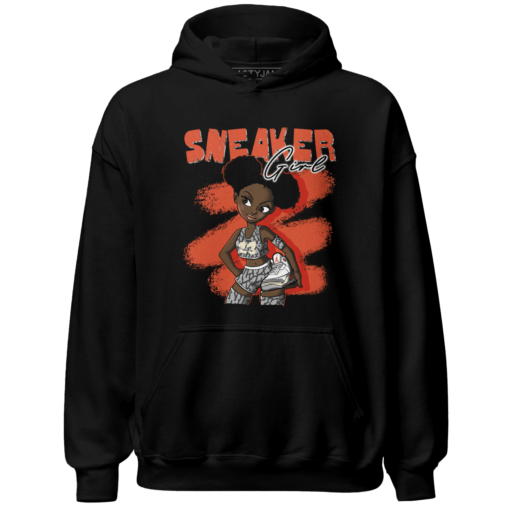 Georgia Peach 3s Hoodie Match Black Sneaker Girl - NastyJamz