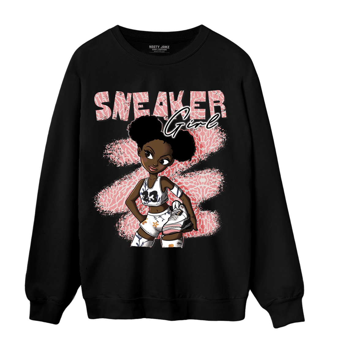 Red Stardust 3s Sweatshirt Match Black Sneaker Girl - NastyJamz