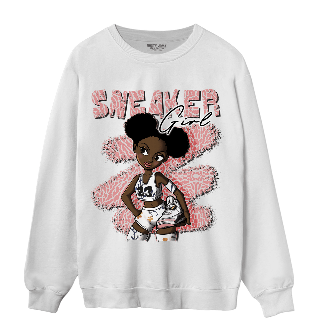 Red Stardust 3s Sweatshirt Match Black Sneaker Girl - NastyJamz