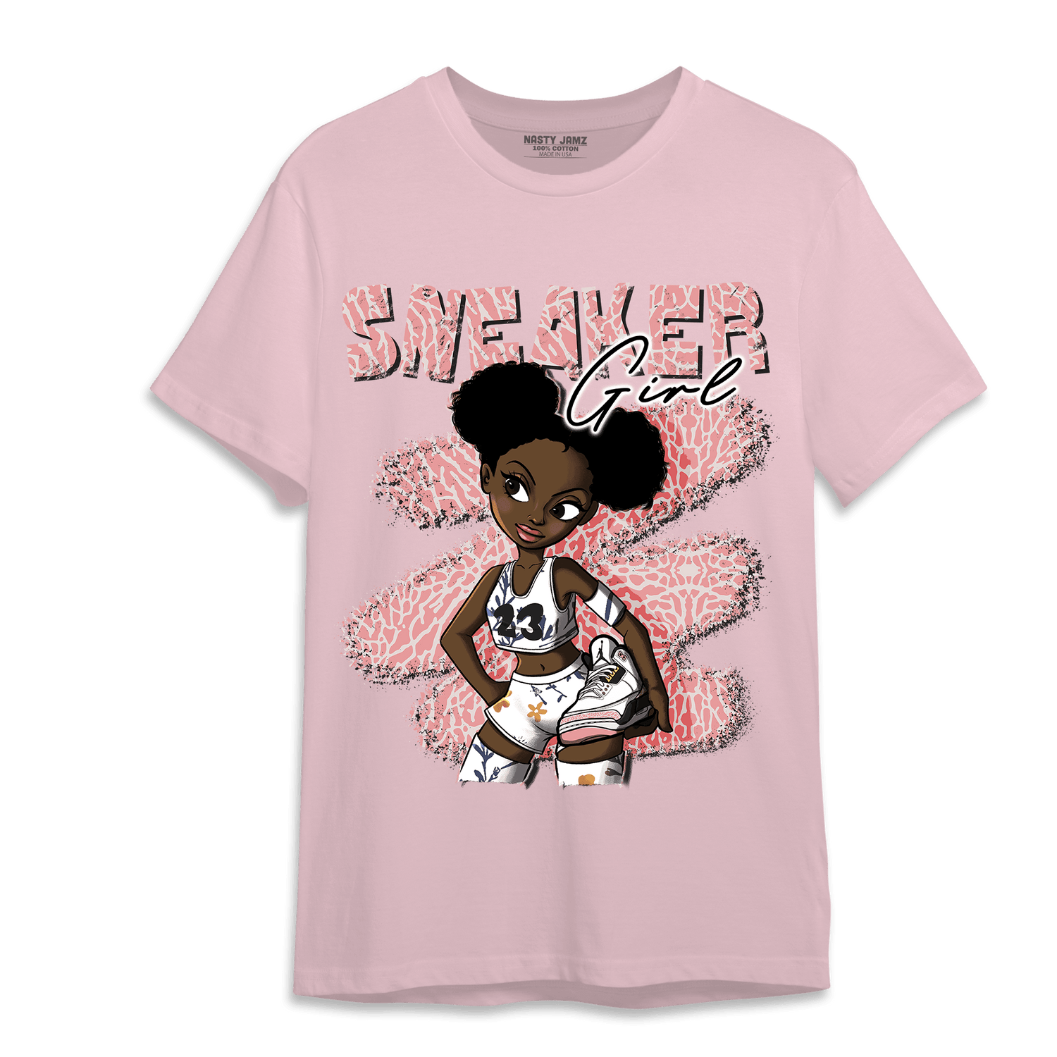 Red Stardust 3s T Shirt Match Black Sneaker Girl - NastyJamz