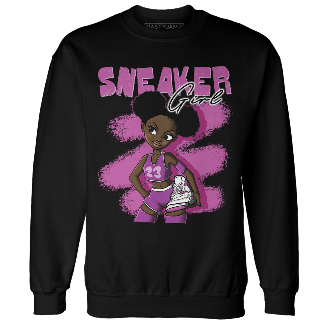 GS Hyper Violet 4s Sweatshirt Match Black Sneaker Girl - NastyJamz